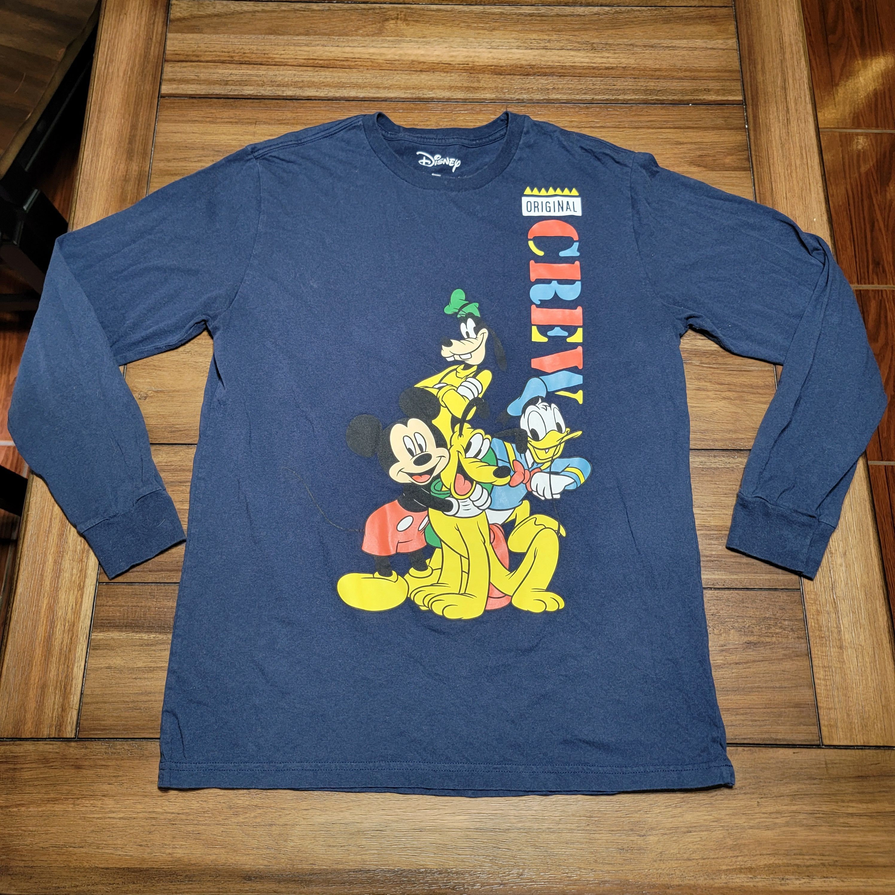 Disney Disney LS Dark Blue Unisex Tee "Original Crew" - Size Large Size L / US 10 / IT 46 - 1 Thumbnail