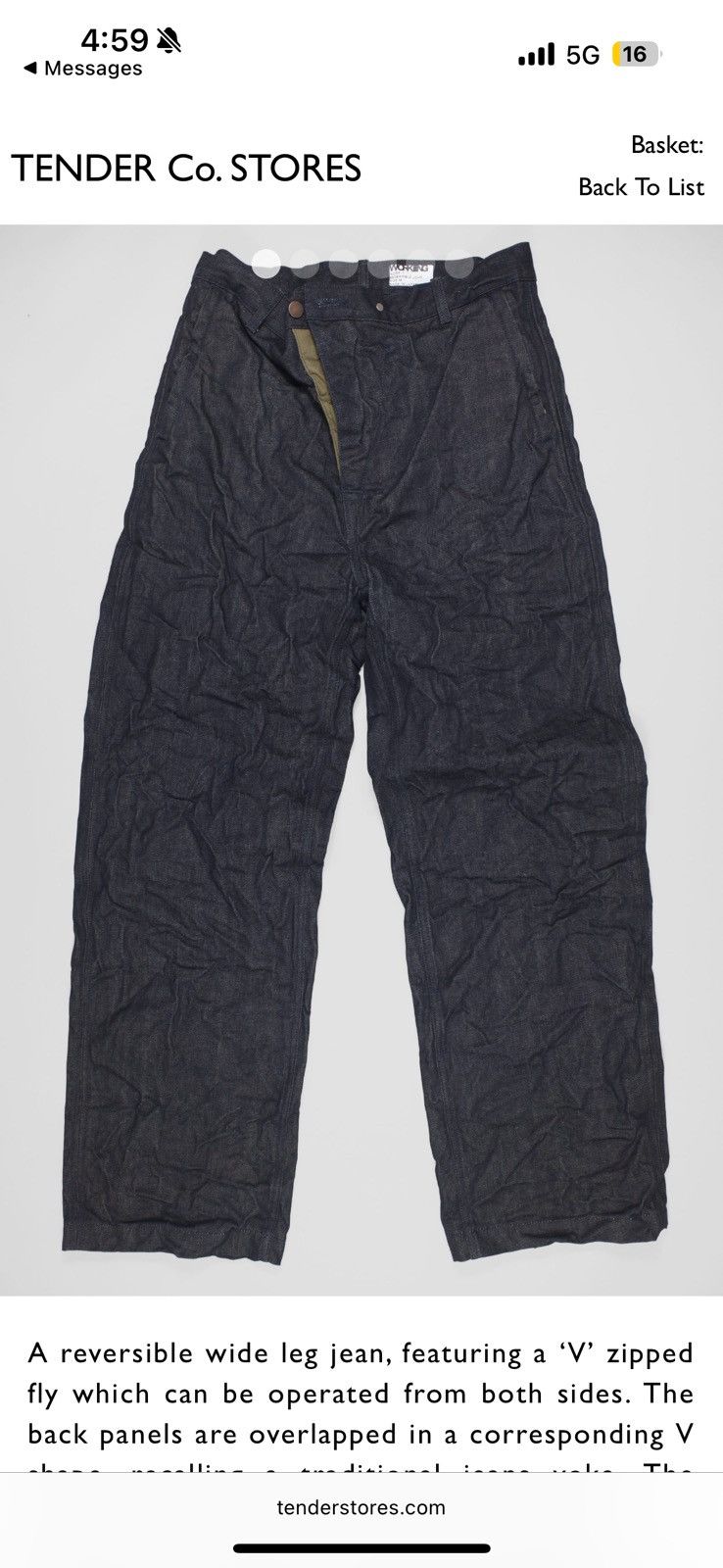 WORKING Tender co. Reversible denim