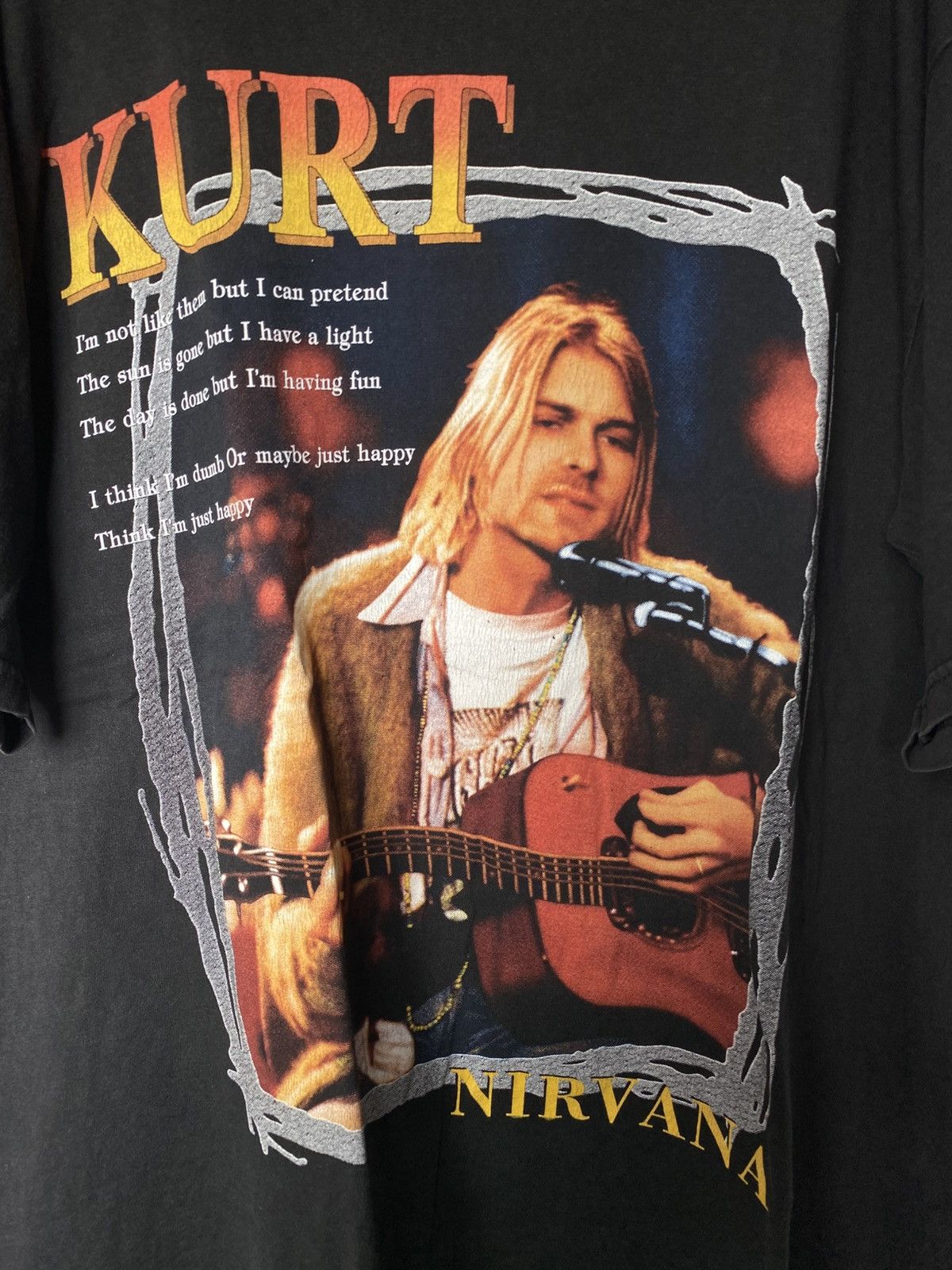 Band Tees × Vintage Vintage Kurt Cobain Mtv Unplugged Tshirt Boot 90s Size US XL / EU 56 / 4 - 5 Thumbnail