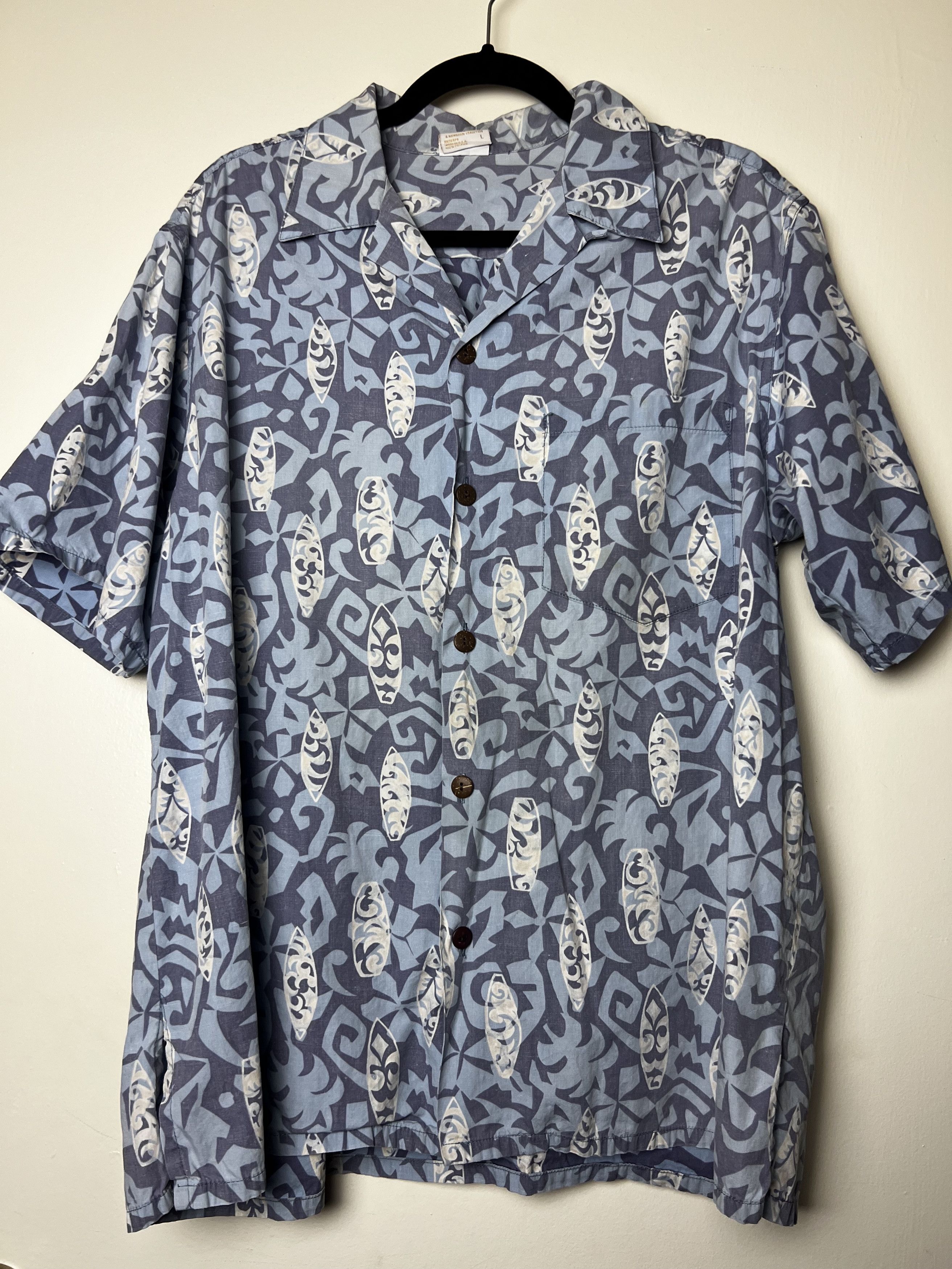 Vintage Vntg 80s Hawaii Aloha Shirt : Barefoot in Paradise Surfboard Size US L / EU 52-54 / 3 - 8 Thumbnail