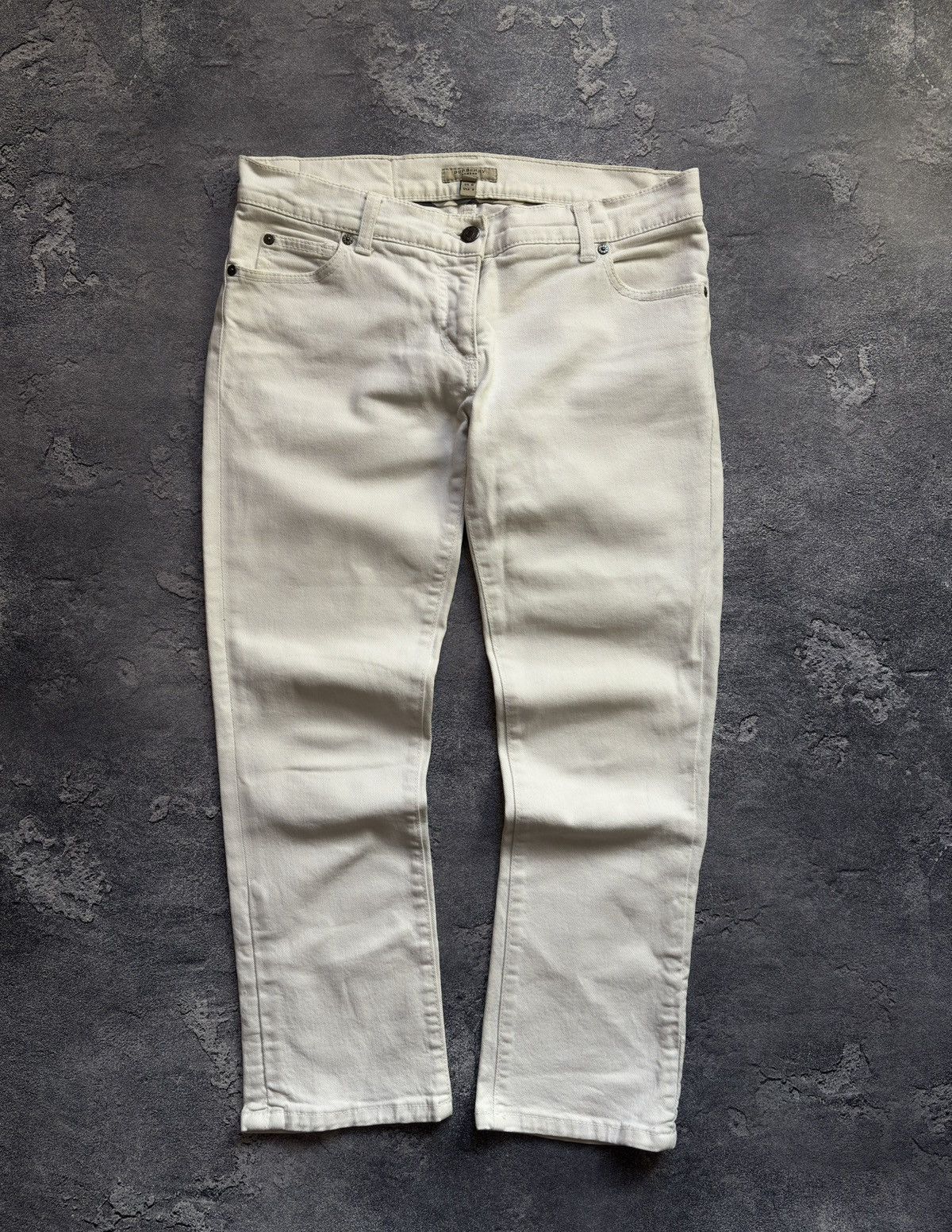 Burberry Vintage Burberry London Nova Check Luxury White Jeans Size 28" / US 6 / IT 42 - 1 Thumbnail