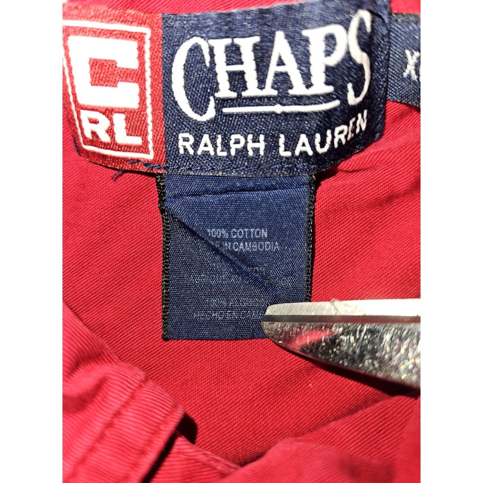 Chaps VINTAGE Chaps Ralph Lauren Shirt Mens XL Red Button-Down Crest Logo Casual Size US XL / EU 56 / 4 - 4 Thumbnail