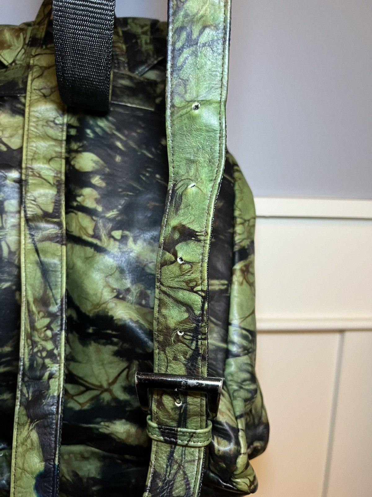 Jean Paul Gaultier Vintage 90s Jean Paul Gaultier Leather Camoflage Backpack Size ONE SIZE - 17 Thumbnail