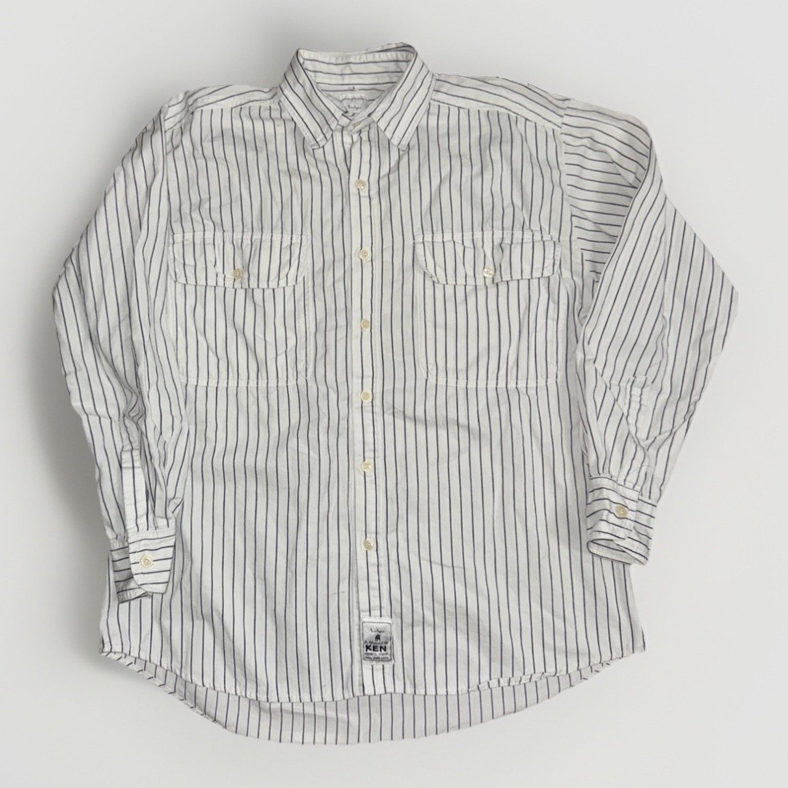 Vintage A Product of Ken Vertical Stripe Double Pocket Button Up L Size US L / EU 52-54 / 3 - 1 Thumbnail