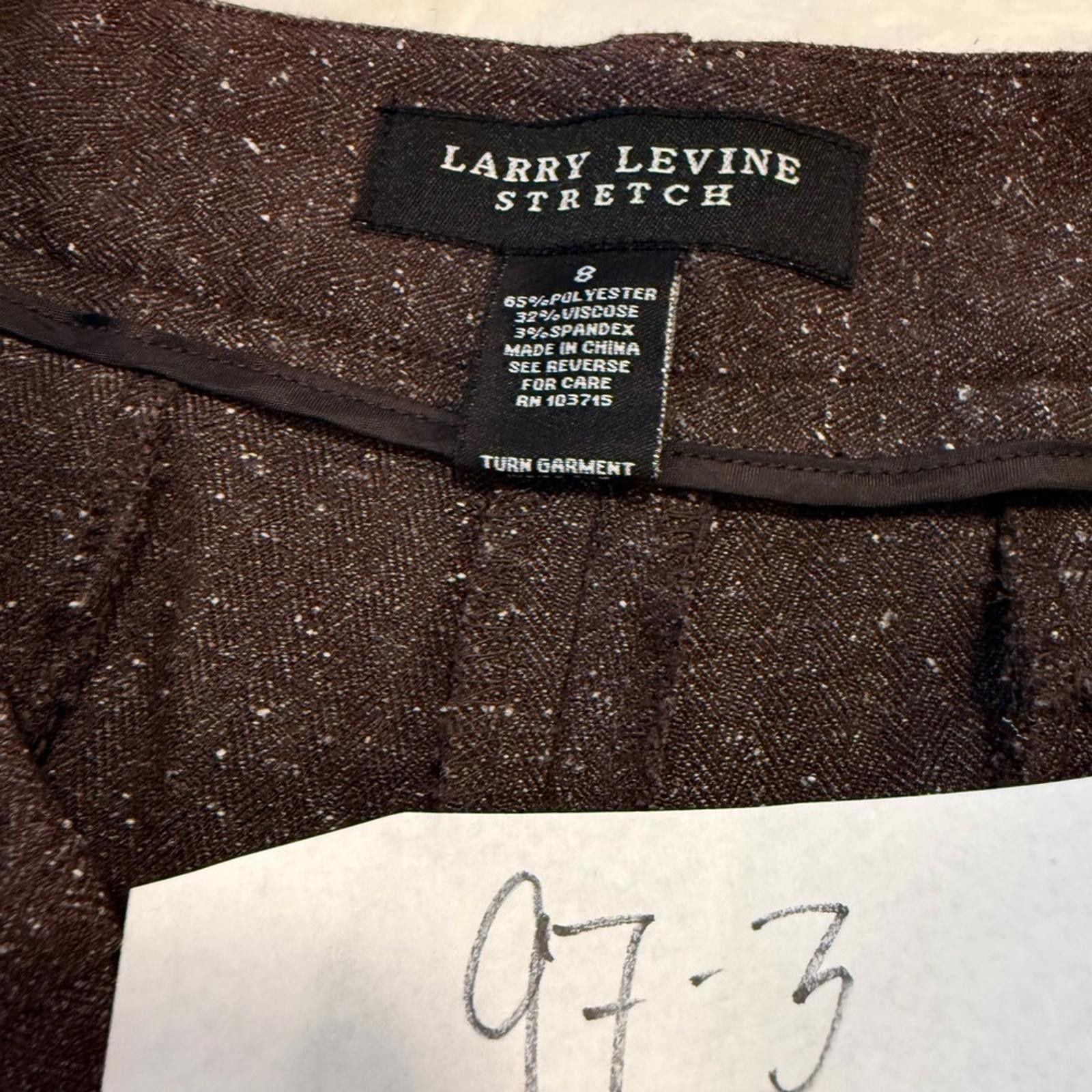 Other Larry Levine Stretch dressy brown trousers straight leg 8 Size 30" / US 8 / IT 44 - 12 Thumbnail