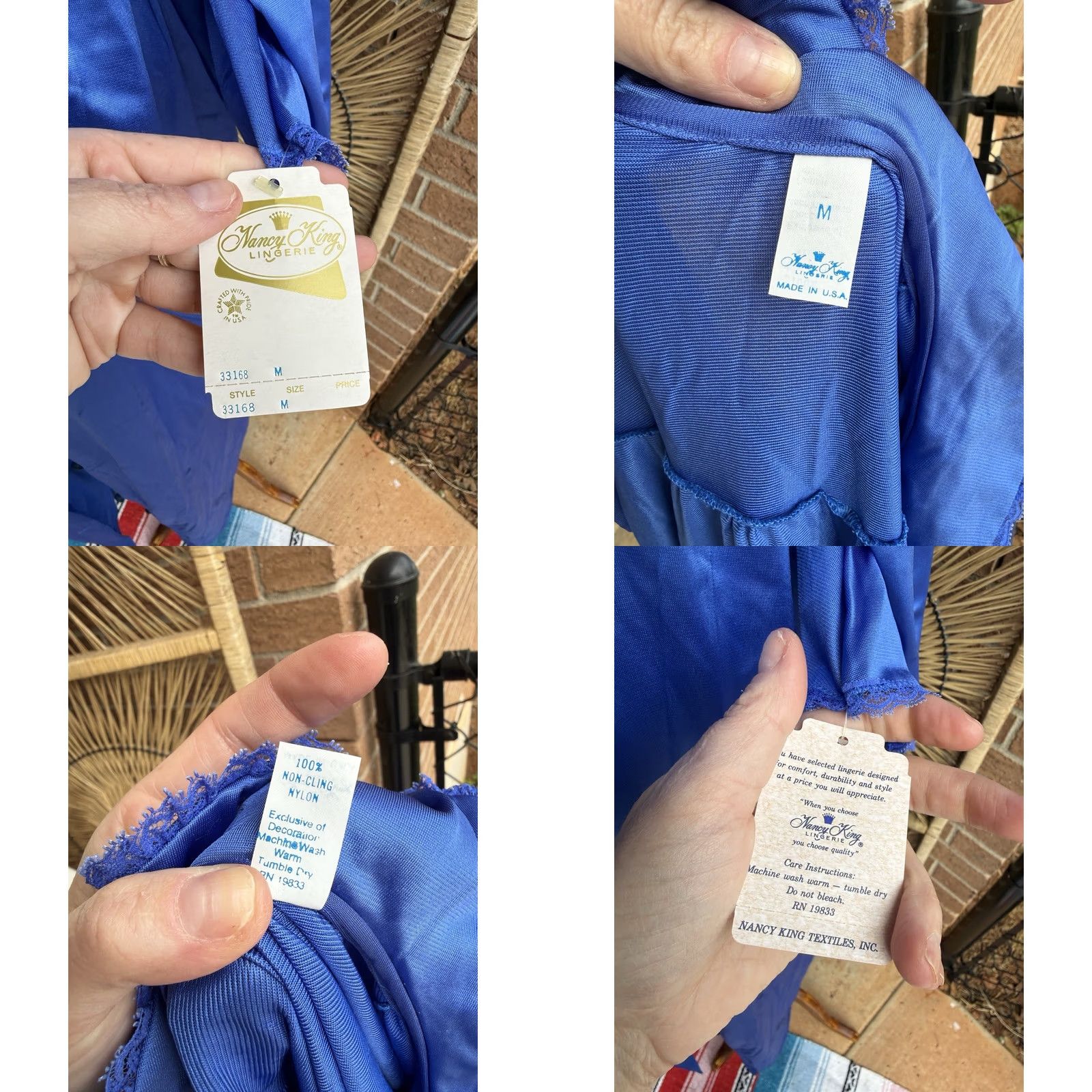 Vintage VINTAGE Nancy King Lingerie Nightgown Maxi Blue 100% Nylon M NYT USA Womens Nightwear Regular Size M Limited Tags Size ONE SIZE - 8 Thumbnail