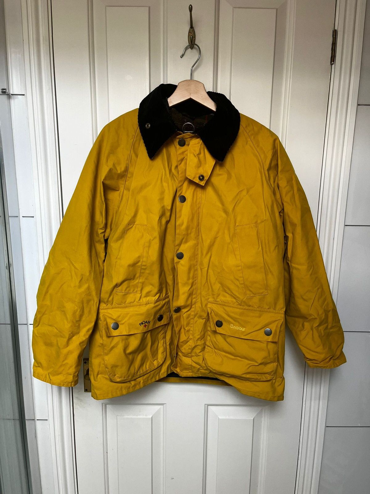 Noah x Barbour Yellow Wax Jacket with Liner
