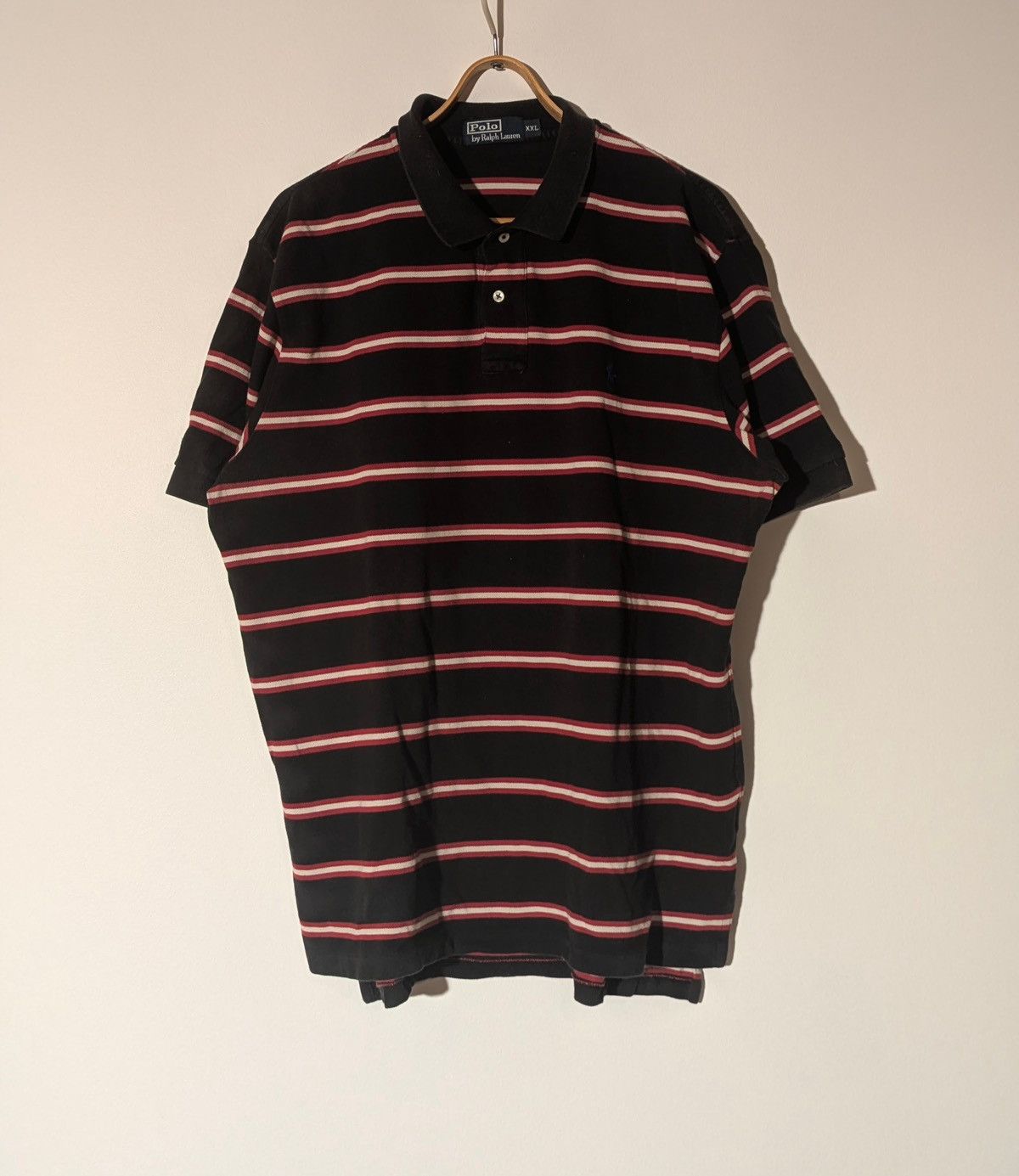 Polo Ralph Lauren 👕 Polo Ralph Lauren Striped Polo Shirt – Black/Red (XXL) Size US XXL / EU 58 / 5 - 1 Thumbnail