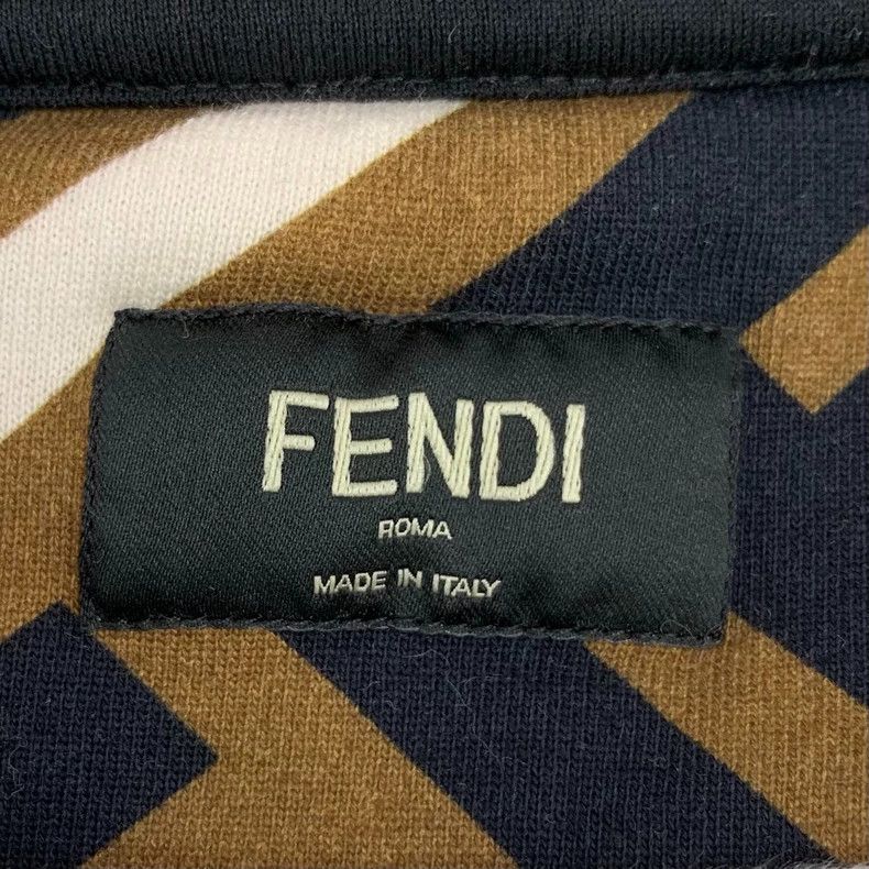 Fendi FENDI Dark Brown Striped Logo Letter Printed Cotton Crew N Size M / US 6-8 / IT 42-44 - 5 Thumbnail