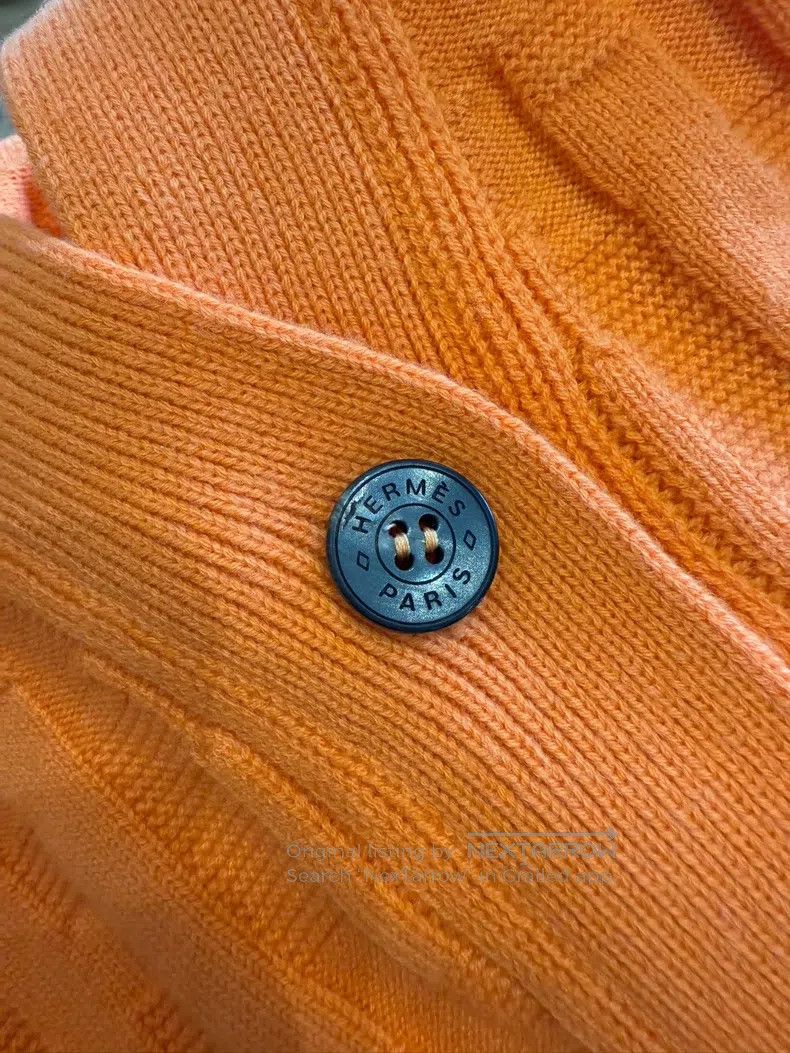 Hermes Hermes Orange wool cardigan, pure cashmere material Size XS / US 0-2 / IT 36-38 - 5 Thumbnail