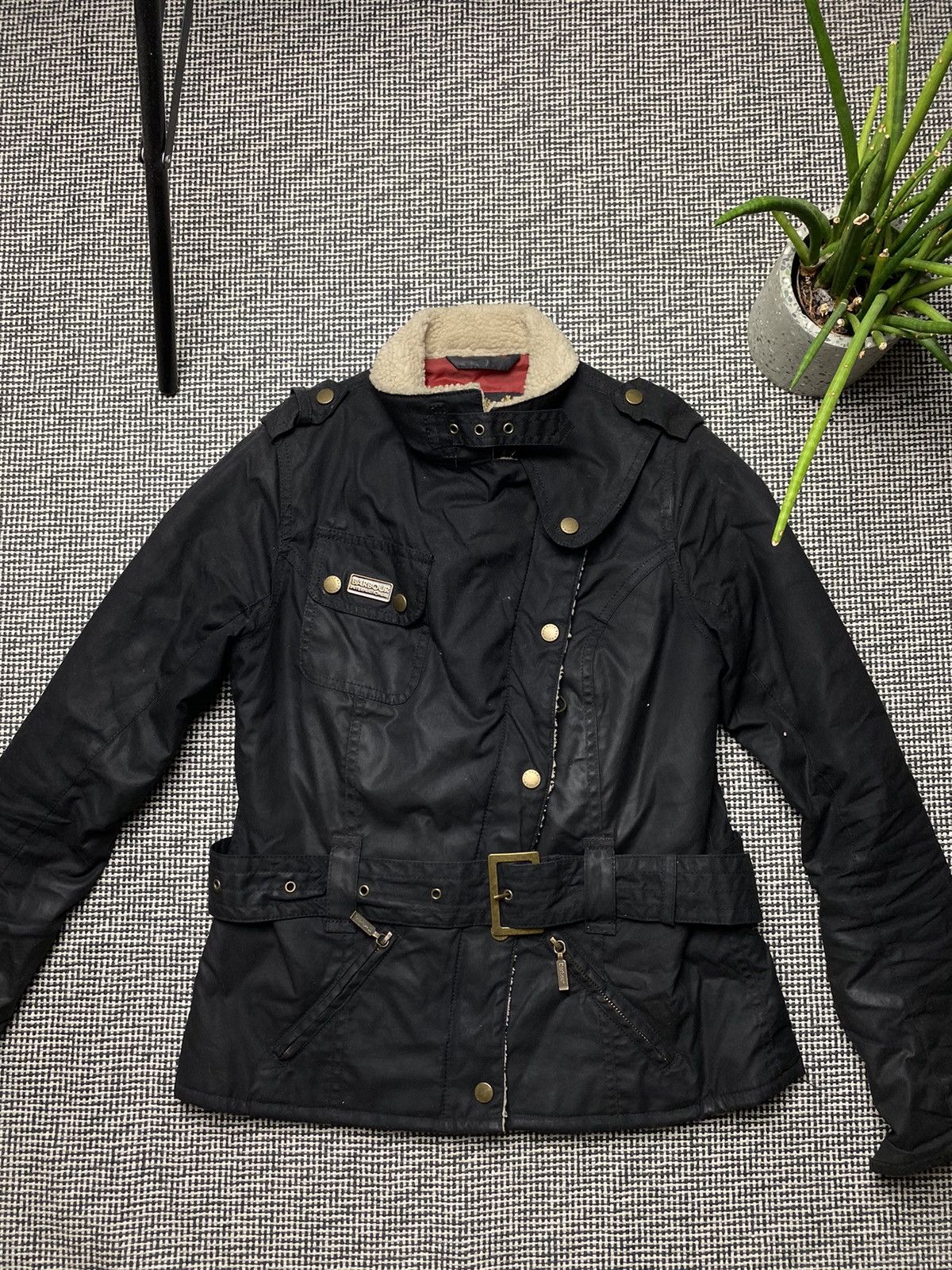 Barbour × Vintage Women's Barbour Wax Matlock Motorcycle Black Jacket Size S / US 4 / IT 40 - 8 Thumbnail
