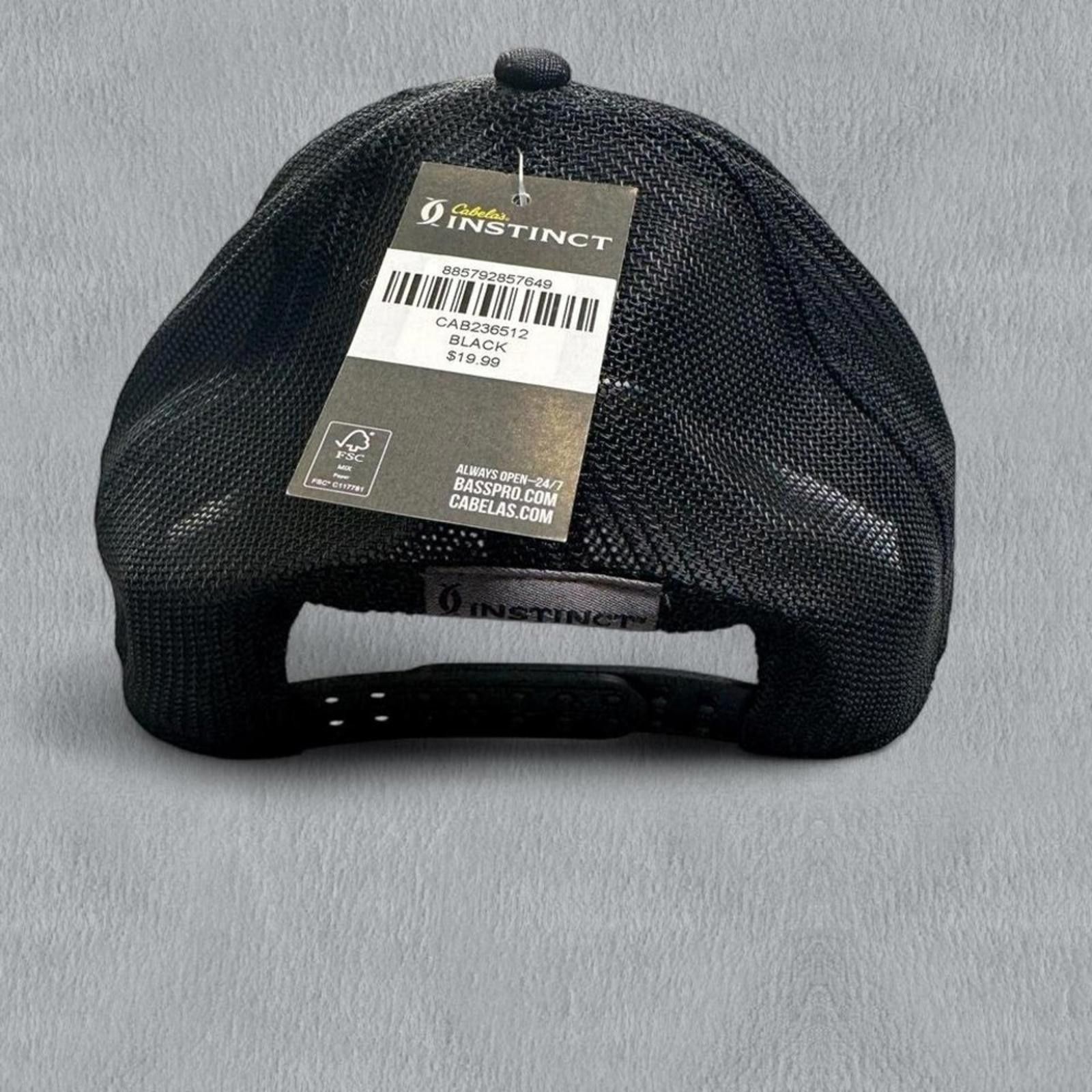 Cabelas NWT Cabela's Instinct Solid Ripstop Trucker Cap Hat Black Size ONE SIZE - 4 Thumbnail