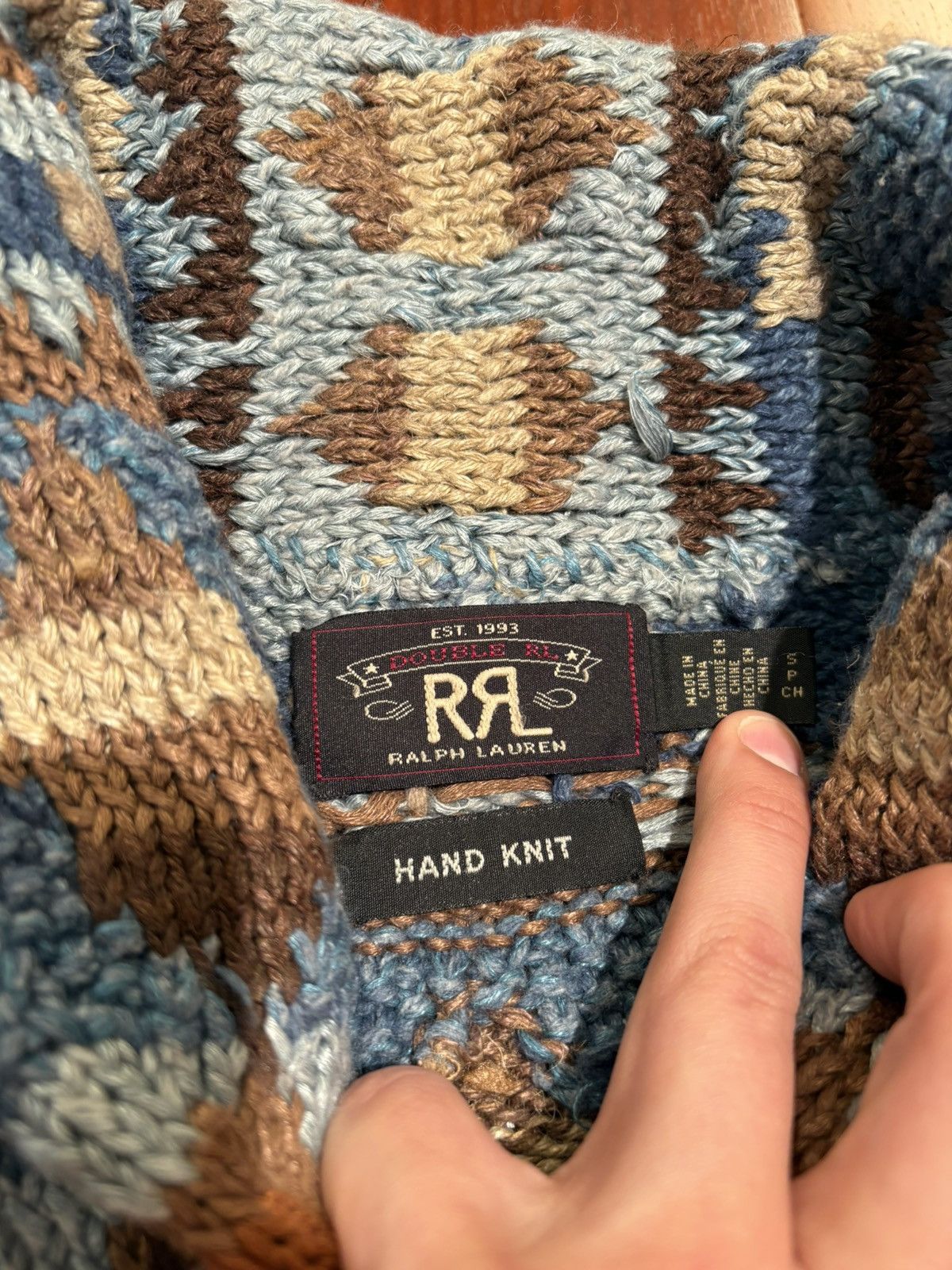 RRL Ralph Lauren RRL DOUBLE RL RALPH LAUREN HAND KNIT RANCH CARDIGAN SMALL Size US S / EU 44-46 / 1 - 4 Thumbnail