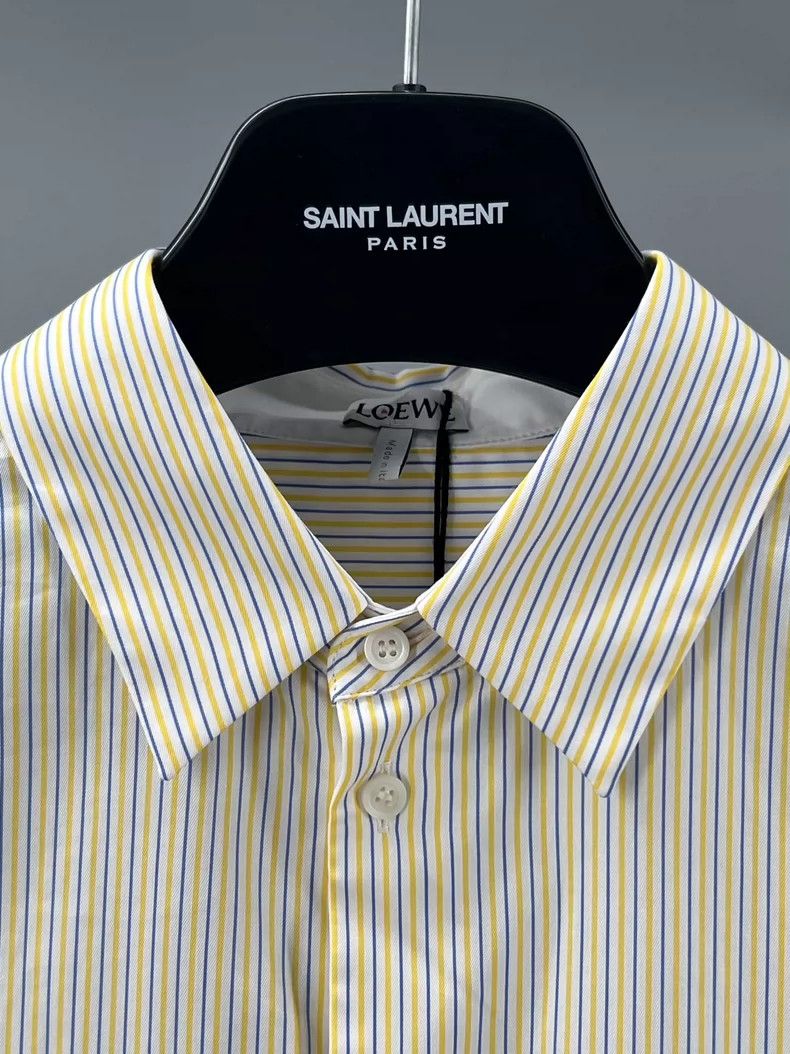 Loewe LOEWE Cotton yellow striped long sleeve embroidered dress Size XXS / US 00 / IT 34 - 2 Thumbnail