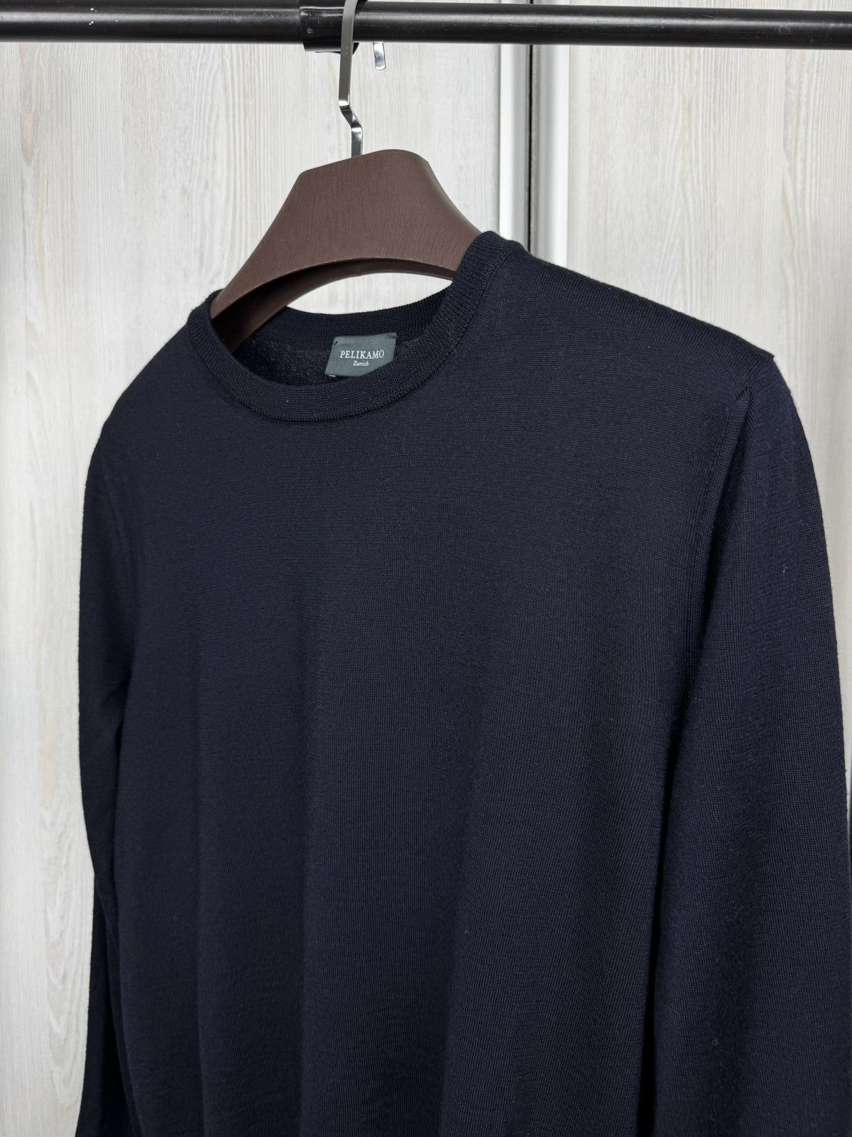 Other Pelikamo Zurich Wool Silk Round Neck navy blue sweater Size US L / EU 52-54 / 3 - 4 Thumbnail