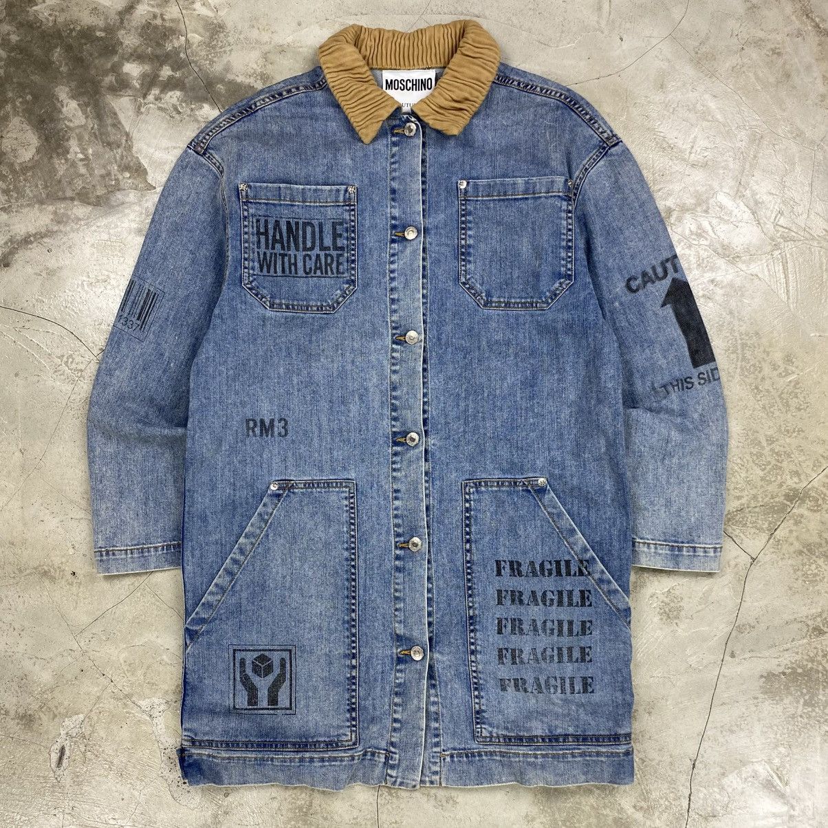 Moschino FW17 Cardboard Couture Denim Jacket Size L / US 10 / IT 46 - 1 Thumbnail