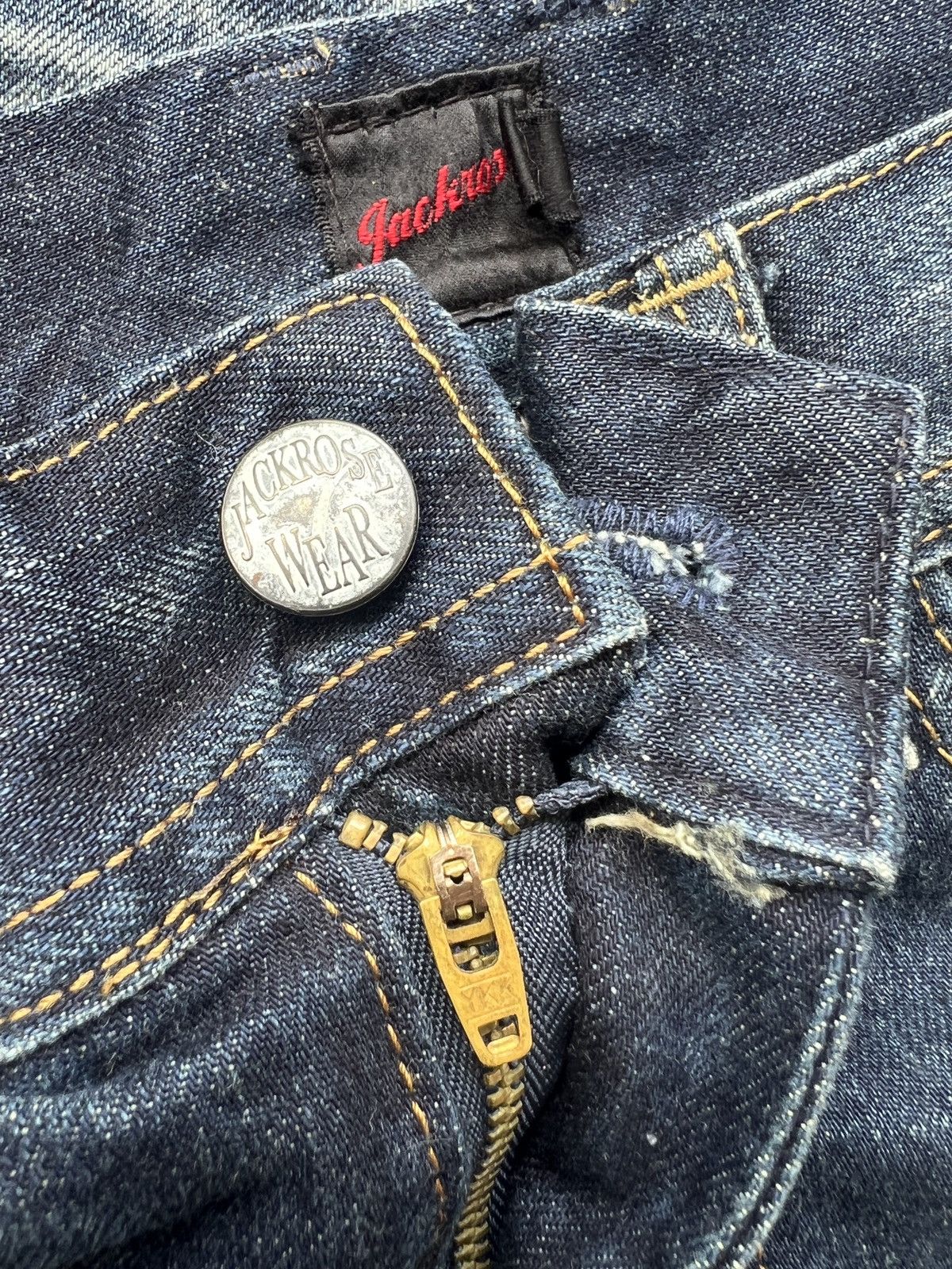 JACKROSE Jackrose 🇯🇵 Distressed Claw Mark Flare Denim Size US 33 - 16 Thumbnail
