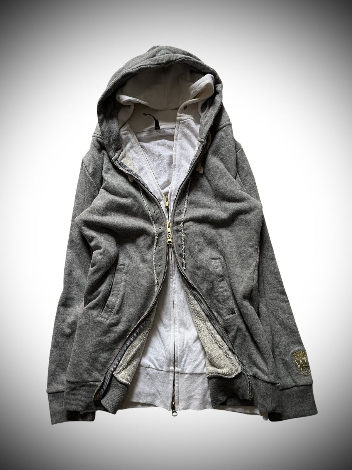 Japanese 179/WG double layers zip hoodie