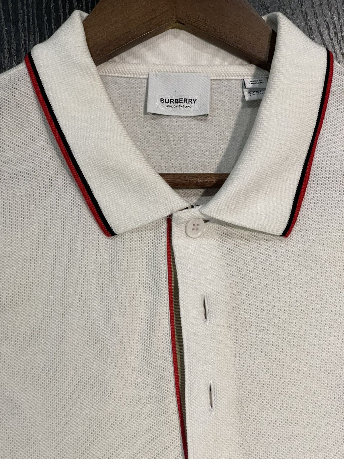 Burberry Size XXXL - Burberry Icon Stripe Placket Cotton Polo Tee Size US XXL / EU 58 / 5 - 4 Thumbnail