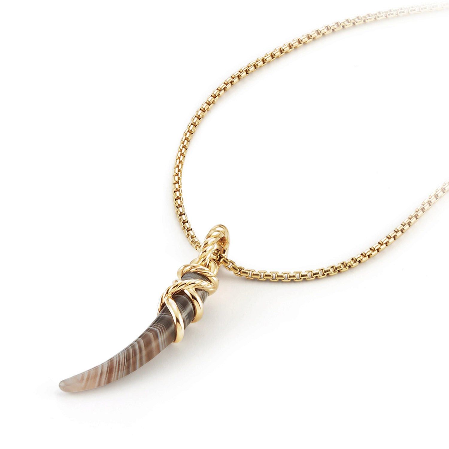 David Yurman o1w1db10525 D13325Tusk Amulet with Agate and 18K Yellow Gold Size ONE SIZE - 3 Thumbnail