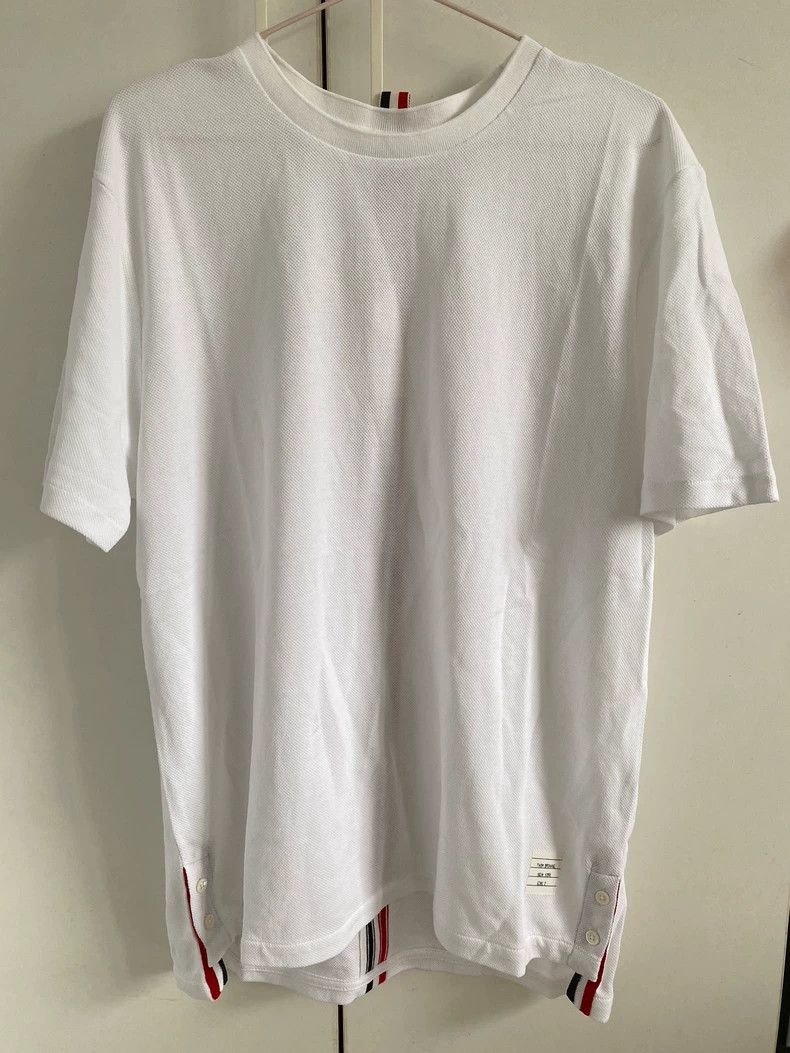 Thom BrowneWhite short-sleeved T-shirt 2503-Nextarrow