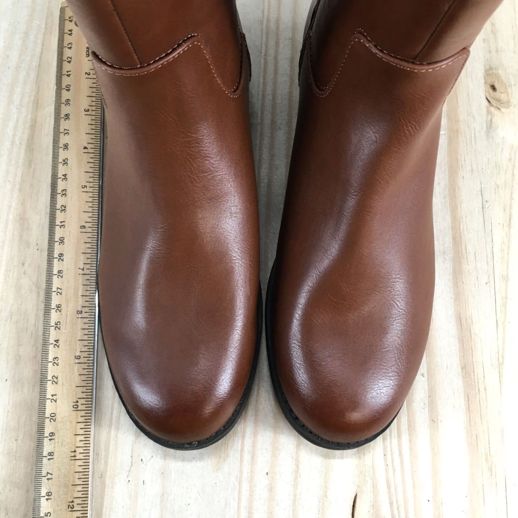 Vintage Universal Thread Boots Women 9 Brisa Tall Zip Riding Brown Faux Leather Boots Knee High Women’s Riding Boot Brown Zip Footwear Authentic Boots Size US 9 / IT 39 - 6 Thumbnail