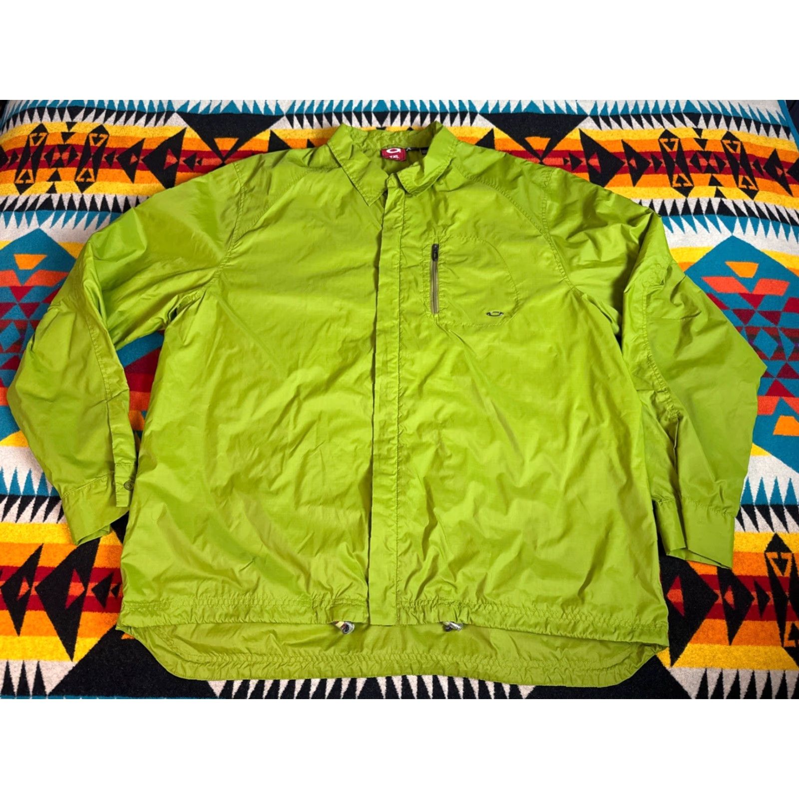 Oakley VINTAGE Oakley Windbreaker Jacket Full Zip Coaches Coat 2XL Green Men’s Mens Size US XXL / EU 58 / 5 - 5 Thumbnail