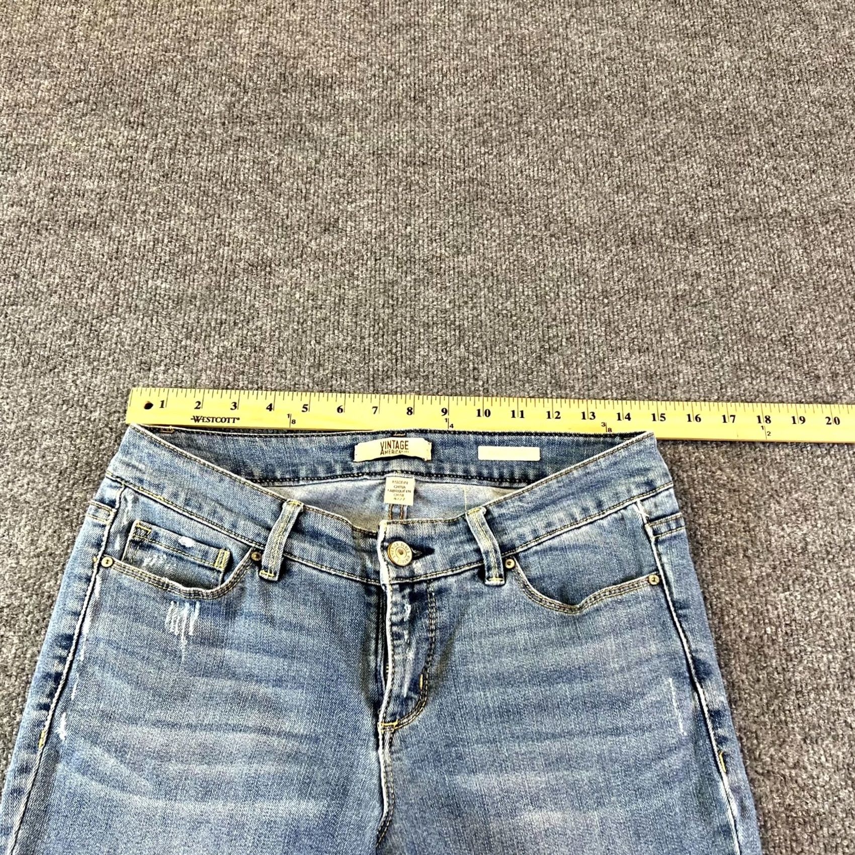 Vintage Vintage America Blues Boho Cropped Jeans Women 4 Blue Denim Stretch Size 27" / US 4 / IT 40 - 2 Thumbnail
