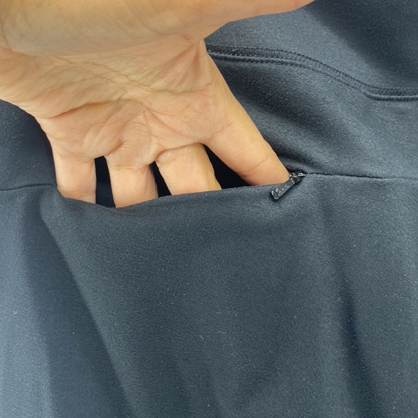 Lands' End Lands End black wide leg leggings pockets comfy everyday Size 31" - 6 Thumbnail