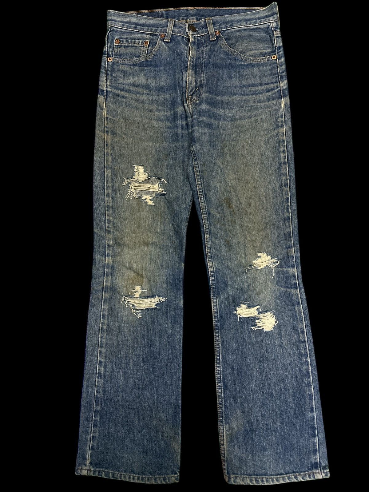 Levi's Vintage Levis💥 Flare Distress Denim Levis 517 Bootcut💥 Size US 30 / EU 46 - 1 Thumbnail