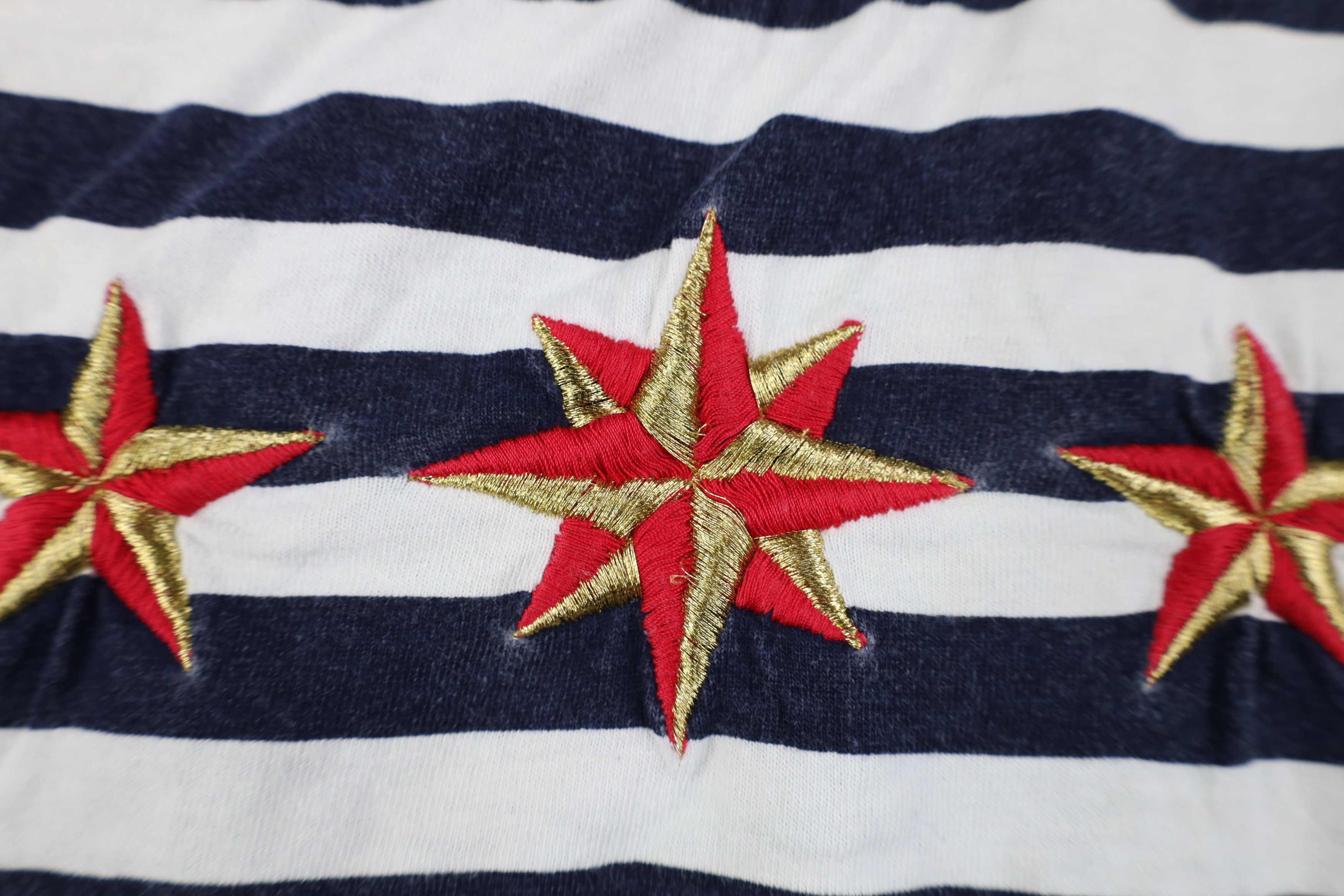 Vintage Vintage 90s Streetwear Striped Star Short Sleeve T-Shirt Size L / US 10 / IT 46 - 8 Thumbnail