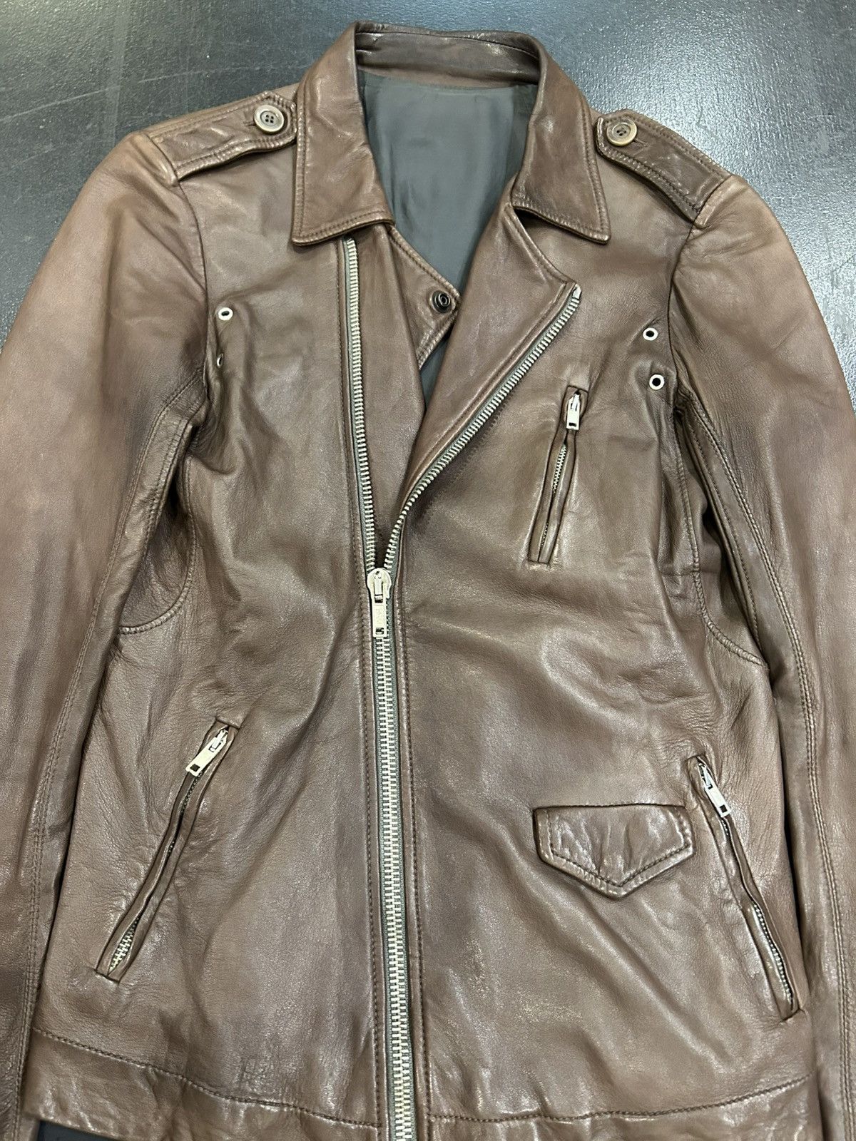 Rick Owens Rick Owens Stooges Brown Leather Jacket Size US XS / EU 42 / 0 - 3 Thumbnail
