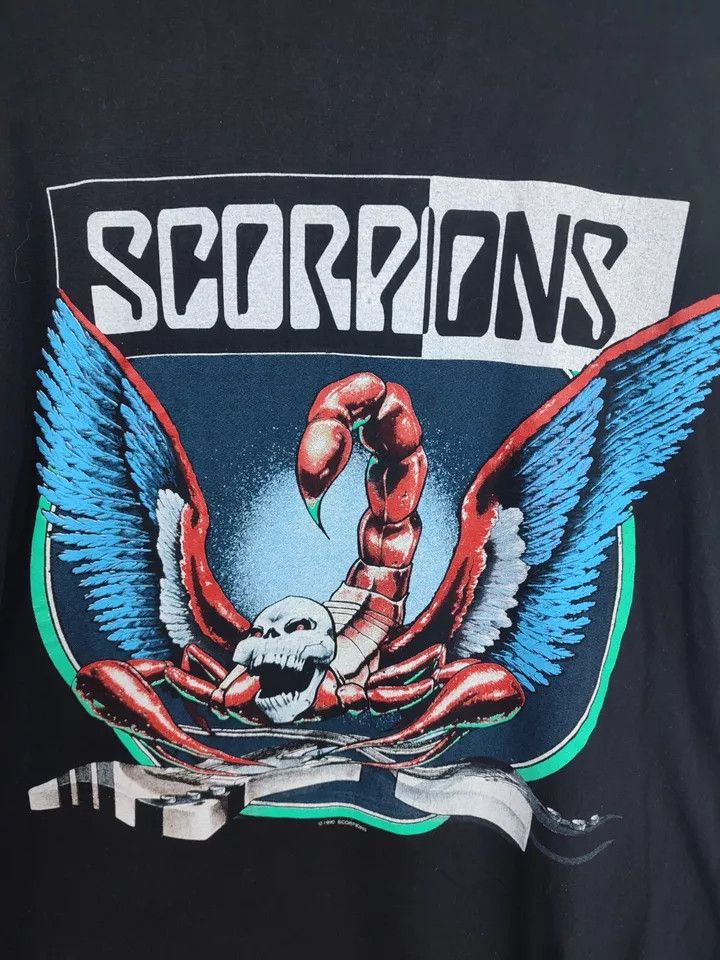 Vintage Scorpions Vintage T Shirt 1990 Crazy World Tour Concert Size US XL / EU 56 / 4 - 7 Thumbnail