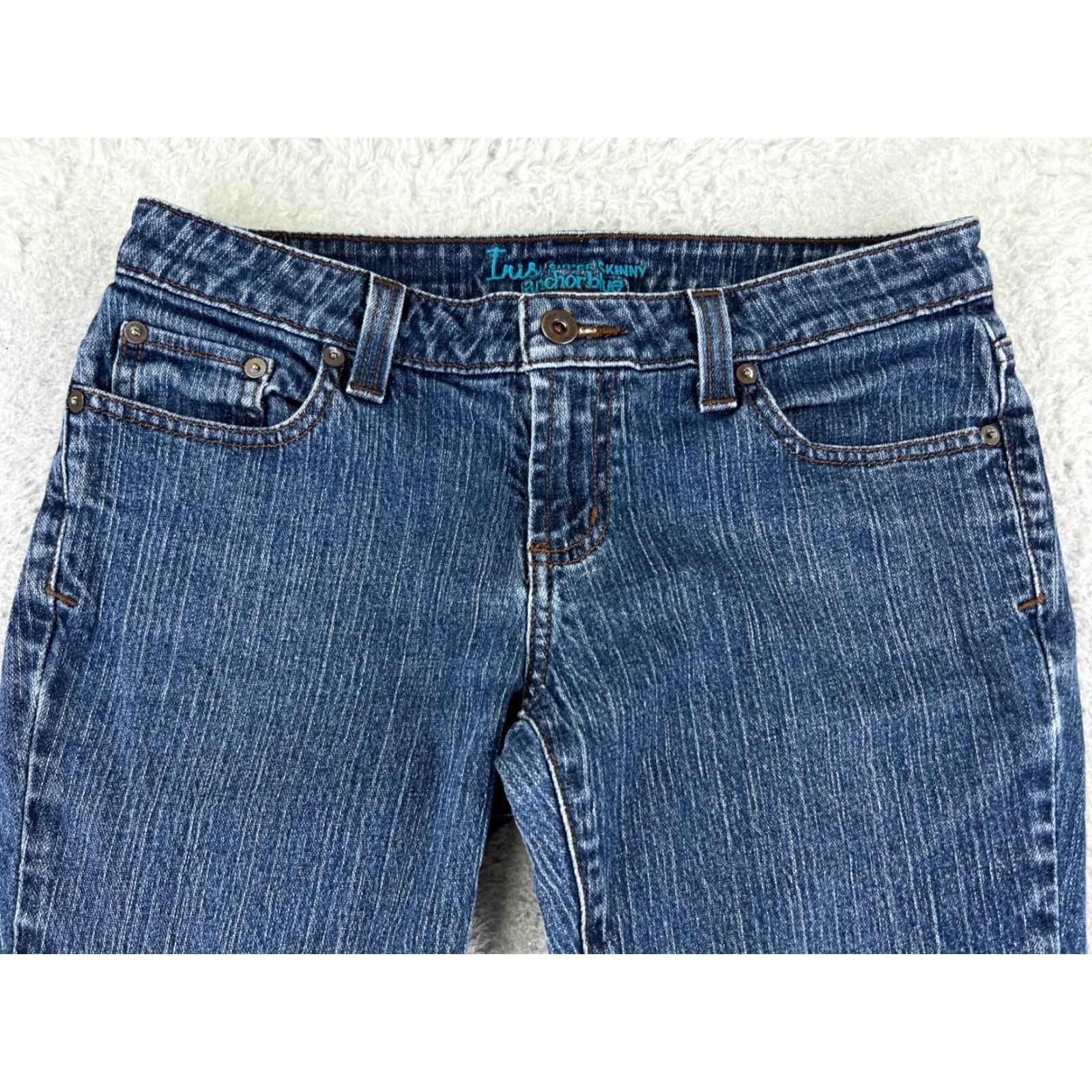 Anchor Blue VINTAGE Anchor Blue Women's Skinny Jeans 29x29 Low Rise Denim Stretch Ankle Zip Casual Blue Women's Pant Size 30" / US 8 / IT 44 - 4 Thumbnail