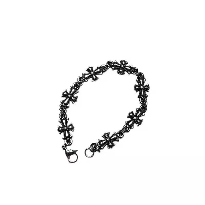 Jewelry × Vintage Stainless Steel High Quality Gothic Vintage Crosses Bracelet Size ONE SIZE - 6 Thumbnail