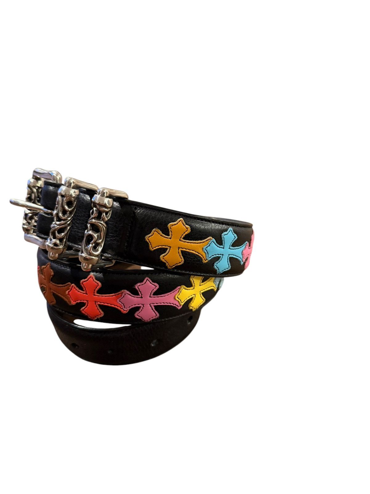 Chrome Hearts 1/1 Multi Color Cross Patch Roller Belt Size 34 - 3 Thumbnail
