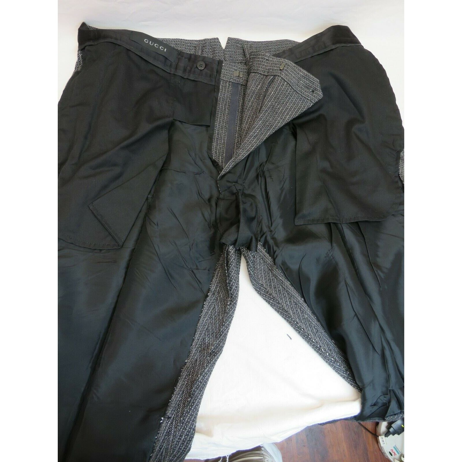 Gucci GUCCI 244181 GRAY STRIPED WOOL CLASSIC PANTS 50 W 36 Size US 34 / EU 50 - 8 Thumbnail