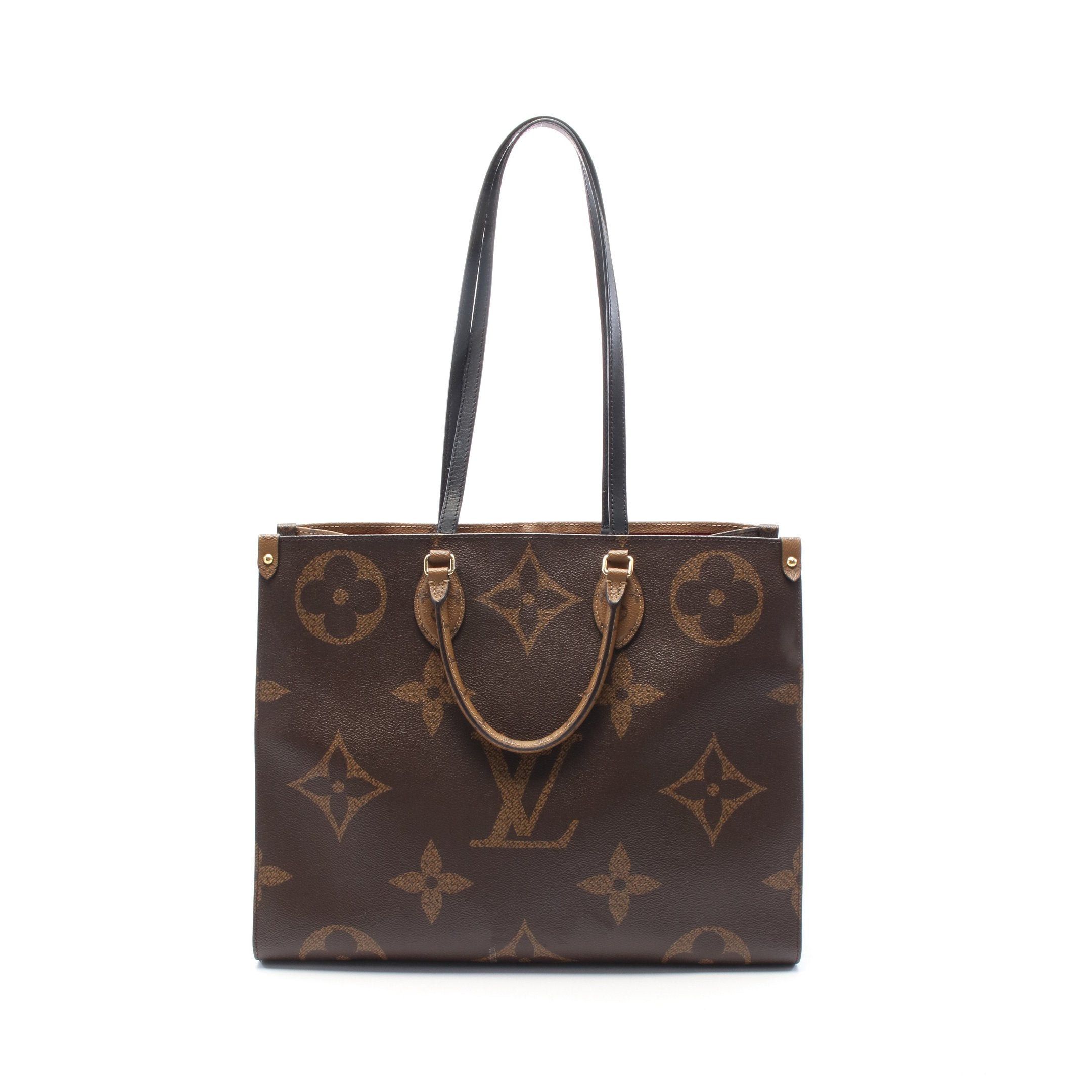 Louis Vuitton Louis Vuitton On-The-Go Gm Monogram Giant Reverse Shoulder Bag Leather Brown Light Size ONE SIZE - 1 Thumbnail