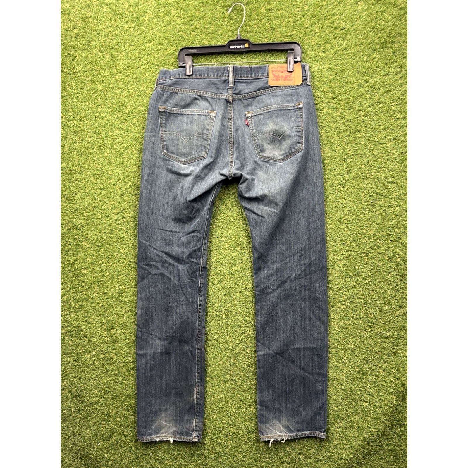 Levi's VINTAGE Levi's 501 Jeans Mens 34x34 Straight Button Fly Denim Dark Wash Blue Cotton 2000s 90s American Classic Mens Size US 34 / EU 50 - 2 Thumbnail