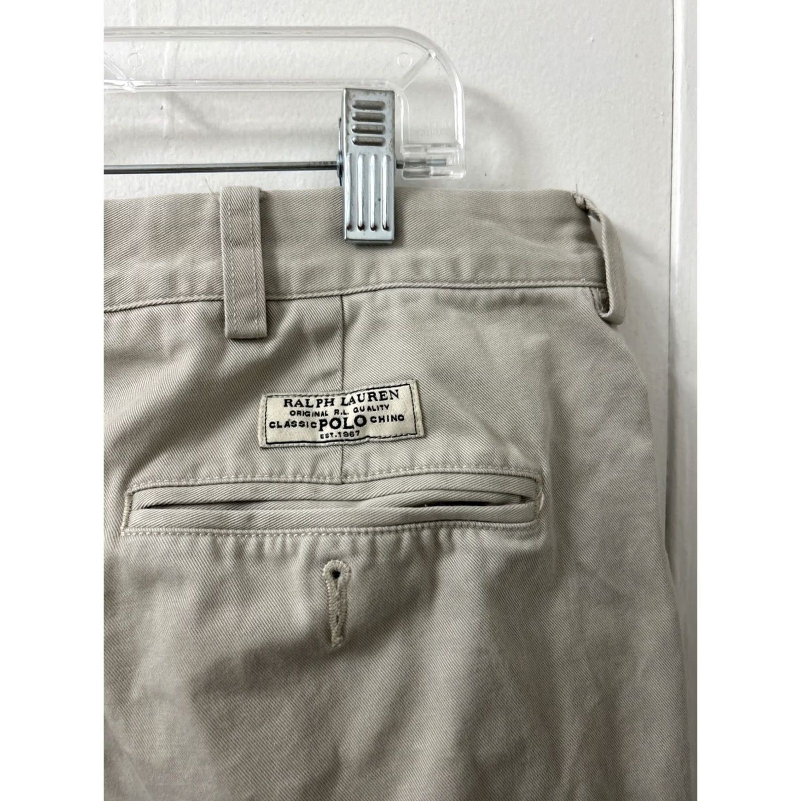 Polo Ralph Lauren VINTAGE Polo Ralph Lauren Andrew Pants Mens 38x30 Beige Khaki Classic Chino YKK Size US M / EU 48-50 / 2 - 7 Thumbnail