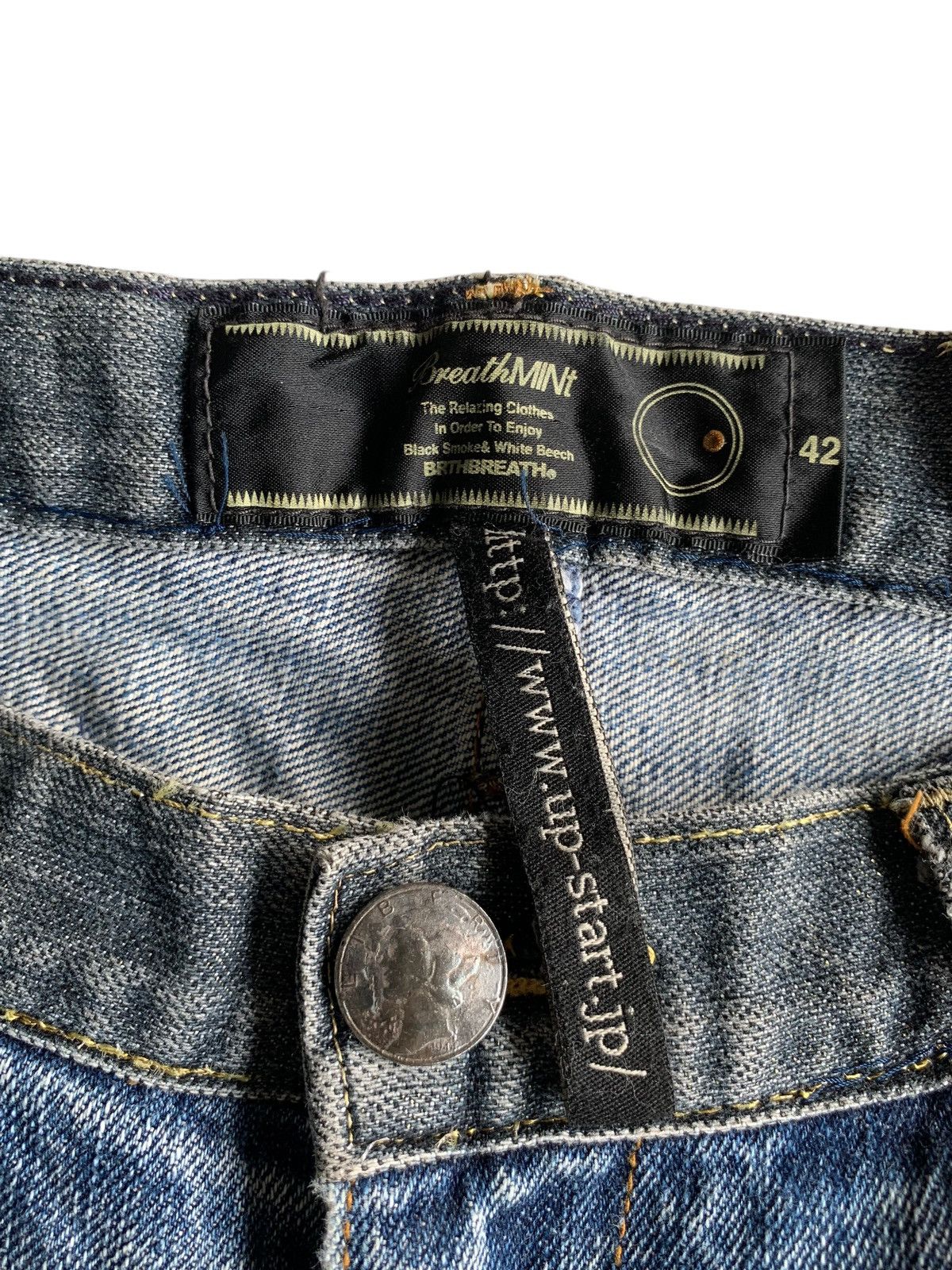 PPFM BreathMint Brthbeath Japanese Punk style Distressed Denim🎌☠️ Size US 34 / EU 50 - 17 Thumbnail