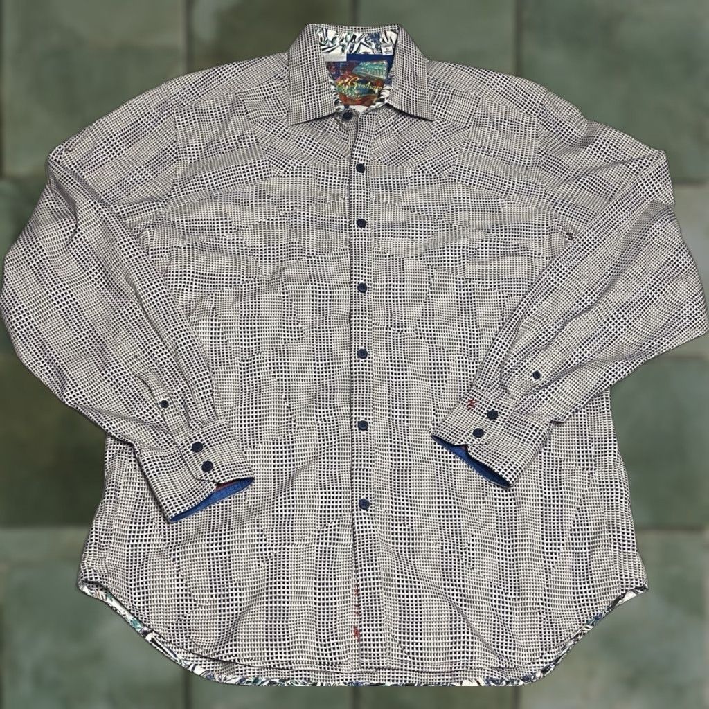 Robert Graham Robert Graham Shirt Mens Large Multicolor Geometric Long Sleeve Button-Up Casual Wedding Party/Cocktail Modern American Mens Size US L / EU 52-54 / 3 - 1 Thumbnail