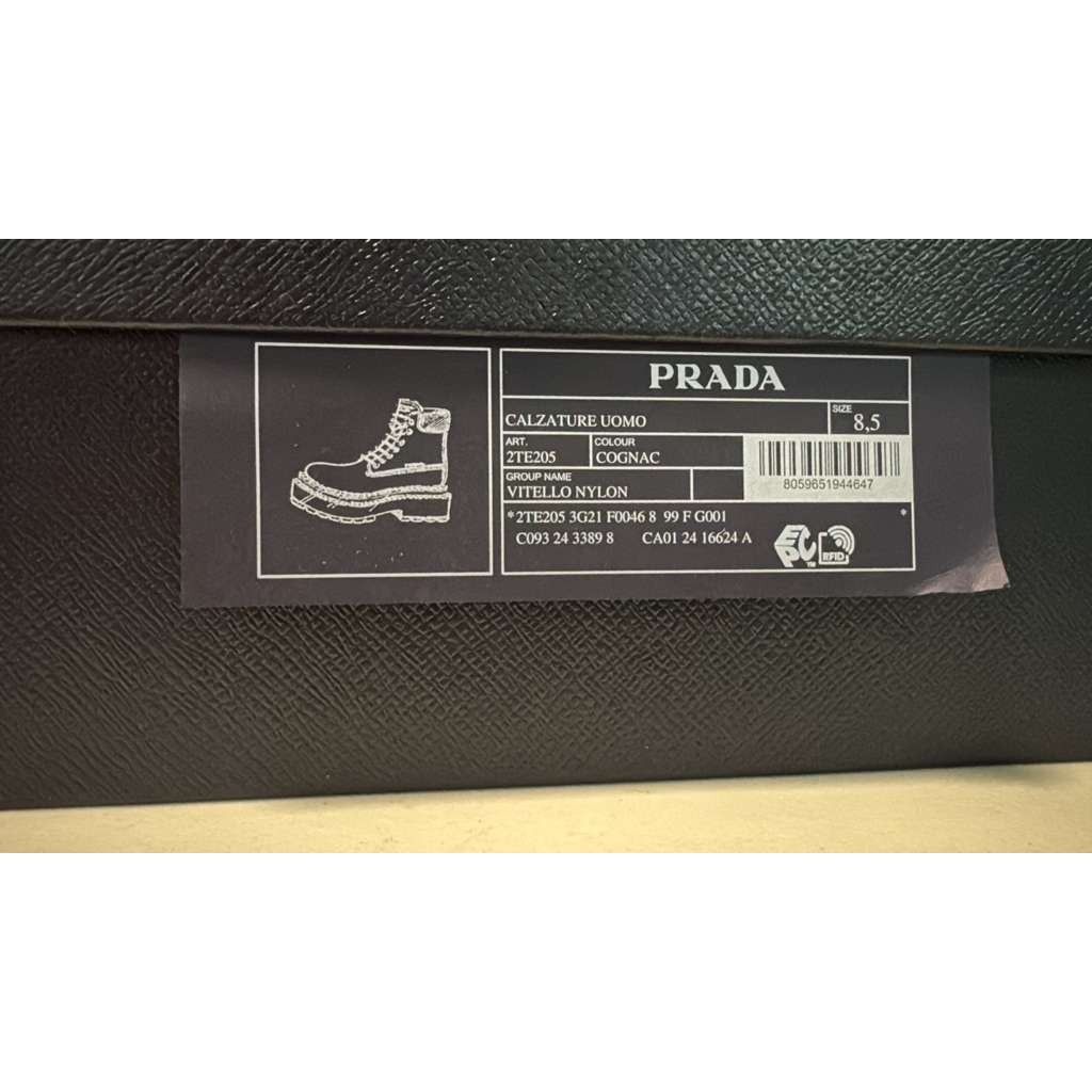 Prada o1rshd1 Leather and recycled nylon ankle boots Cognac Size US 9.5 / EU 42-43 - 22 Thumbnail