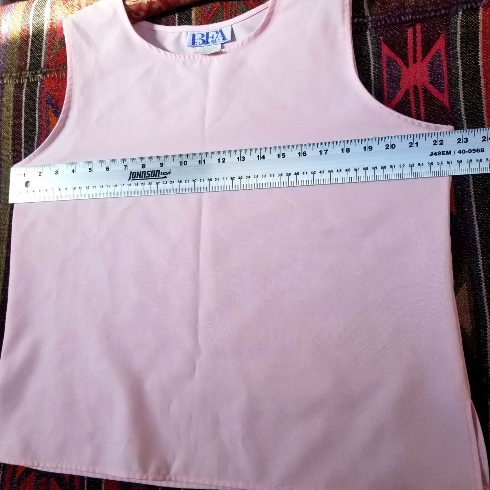 Vintage BFA Classics Women's Tank Top Pink Round Neck Sleeveless Wide Strap Size 16 USA Size XXL / US 16-18 / IT 52-54 - 4 Thumbnail