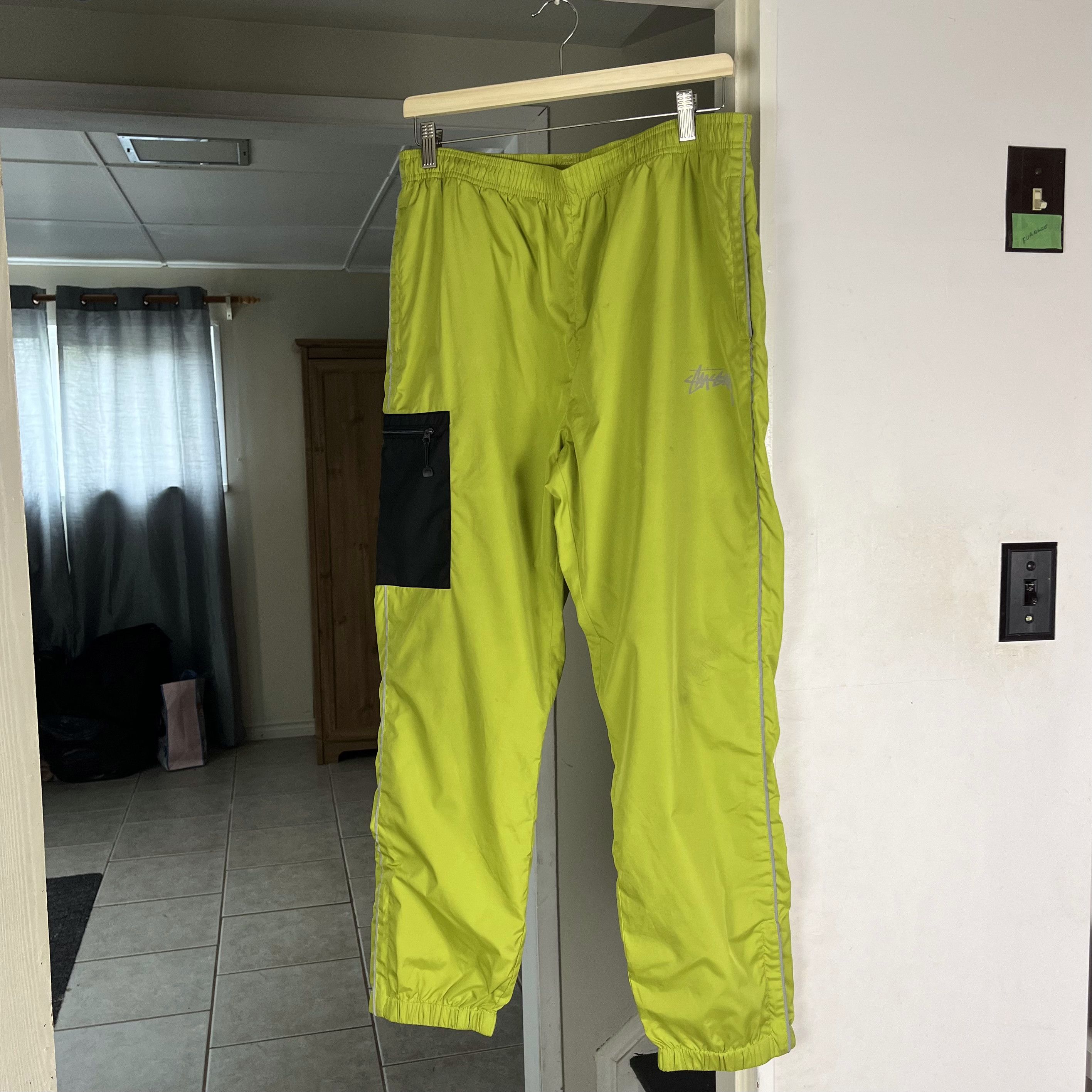 Stussy Stussy Side Pocket Nylon Mens Medium Track Pants Yellow Size US 32 / EU 48 - 1 Thumbnail