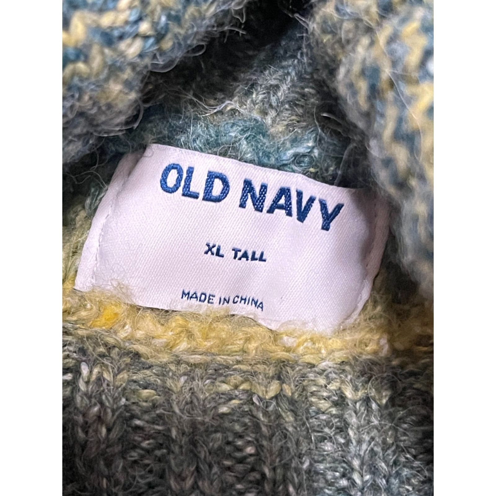 Old Navy Old Navy Sweater Women's XL Tall Green Blue Yellow Pullover Turtleneck Long Sleeve Animal Print Womens Size XL / US 12-14 / IT 48-50 - 7 Thumbnail