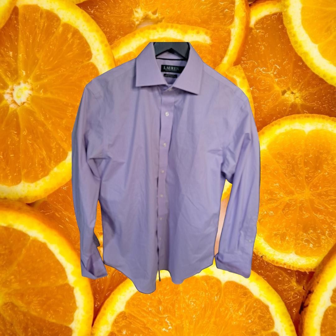 Lauren Ralph Lauren Lauren Ralph Lauren Lavender Classic Fit Stretch Non Iron Bu Size US M / EU 48-50 / 2 - 1 Thumbnail