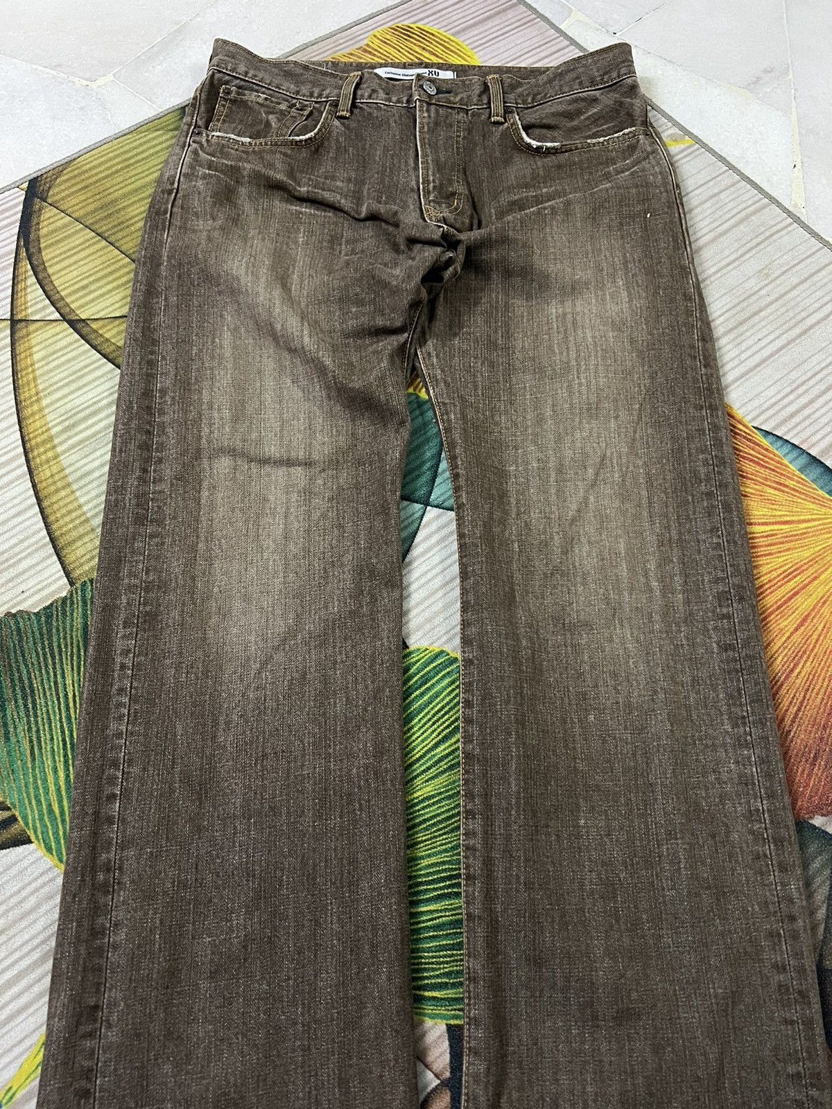Japanese Brand 💥FLARE💥VTG EDWIN EXCLUSIVE VINTAGE BROWN JEANS Size US 35 - 3 Thumbnail