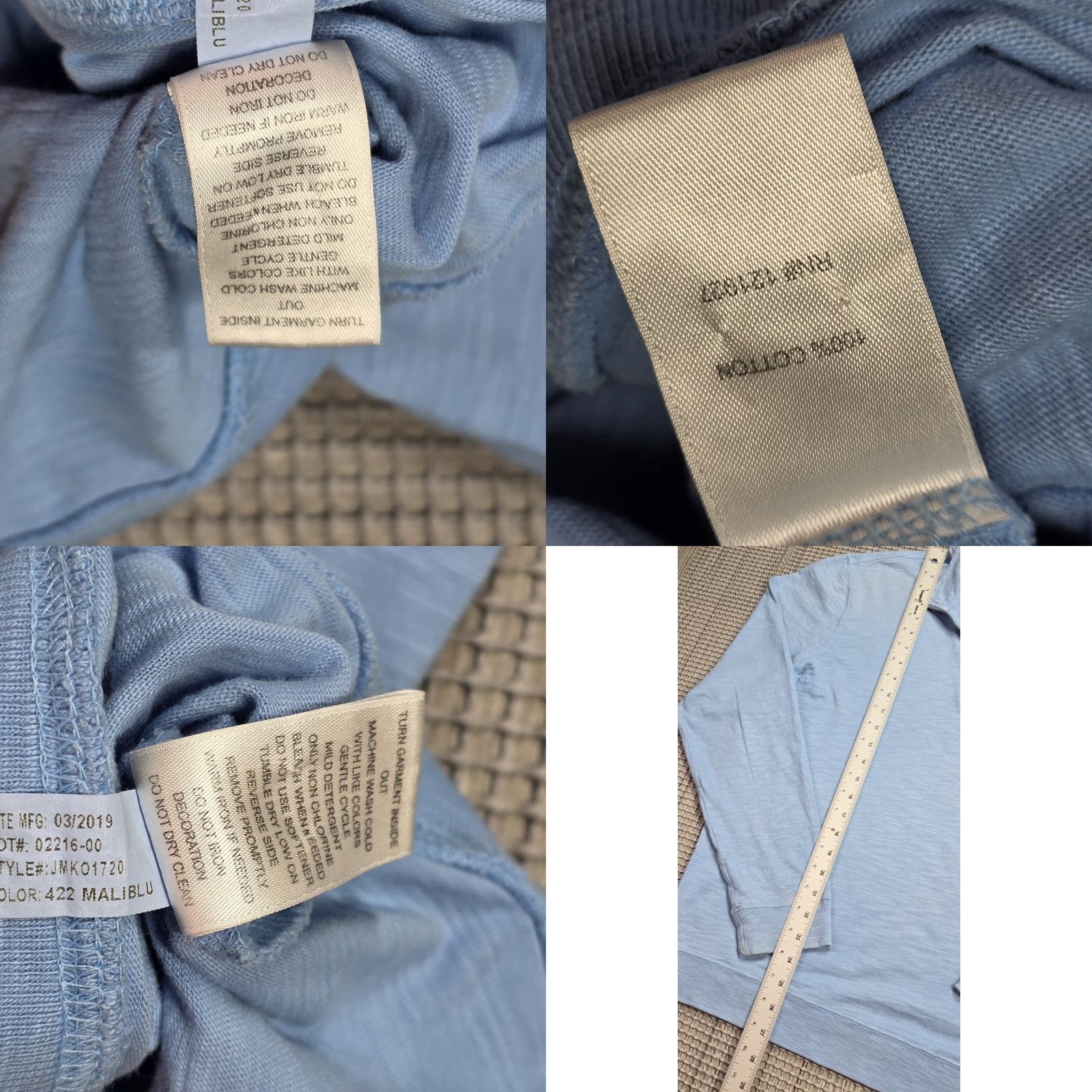johnnie-O Johnnie-O Mens Keane 1/4 Zip Pullover Shirt Sweatshirt Golf Mock Neck Blue L Size US L / EU 52-54 / 3 - 8 Thumbnail