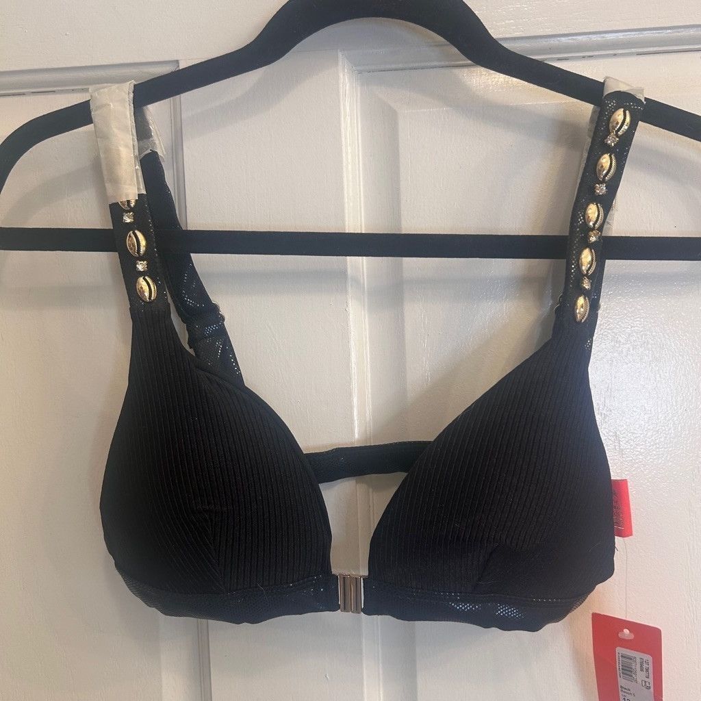River Island Women's River Island Bikini Top Black Gold US 8 Size M / US 6-8 / IT 42-44 - 3 Thumbnail
